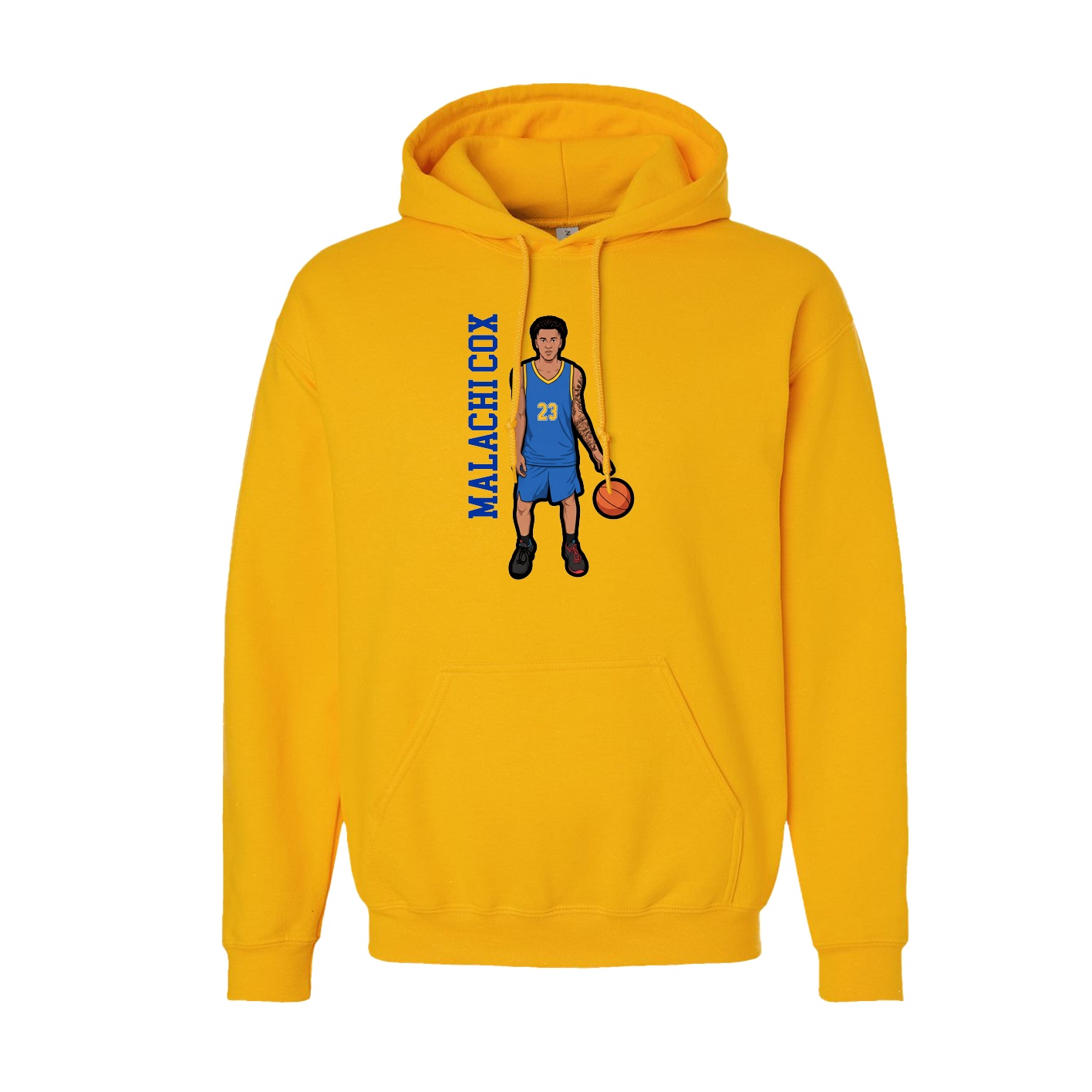 Youth Hoodie — Name Vertical in Gold