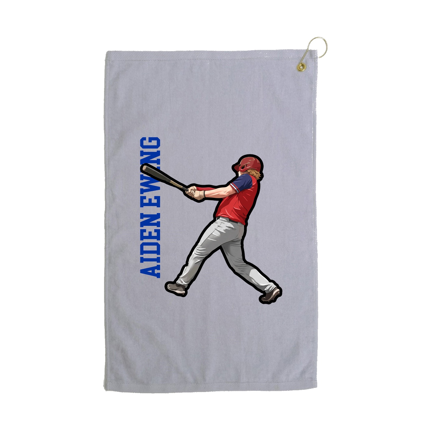 Golf Towel — Name Vertical in Grey