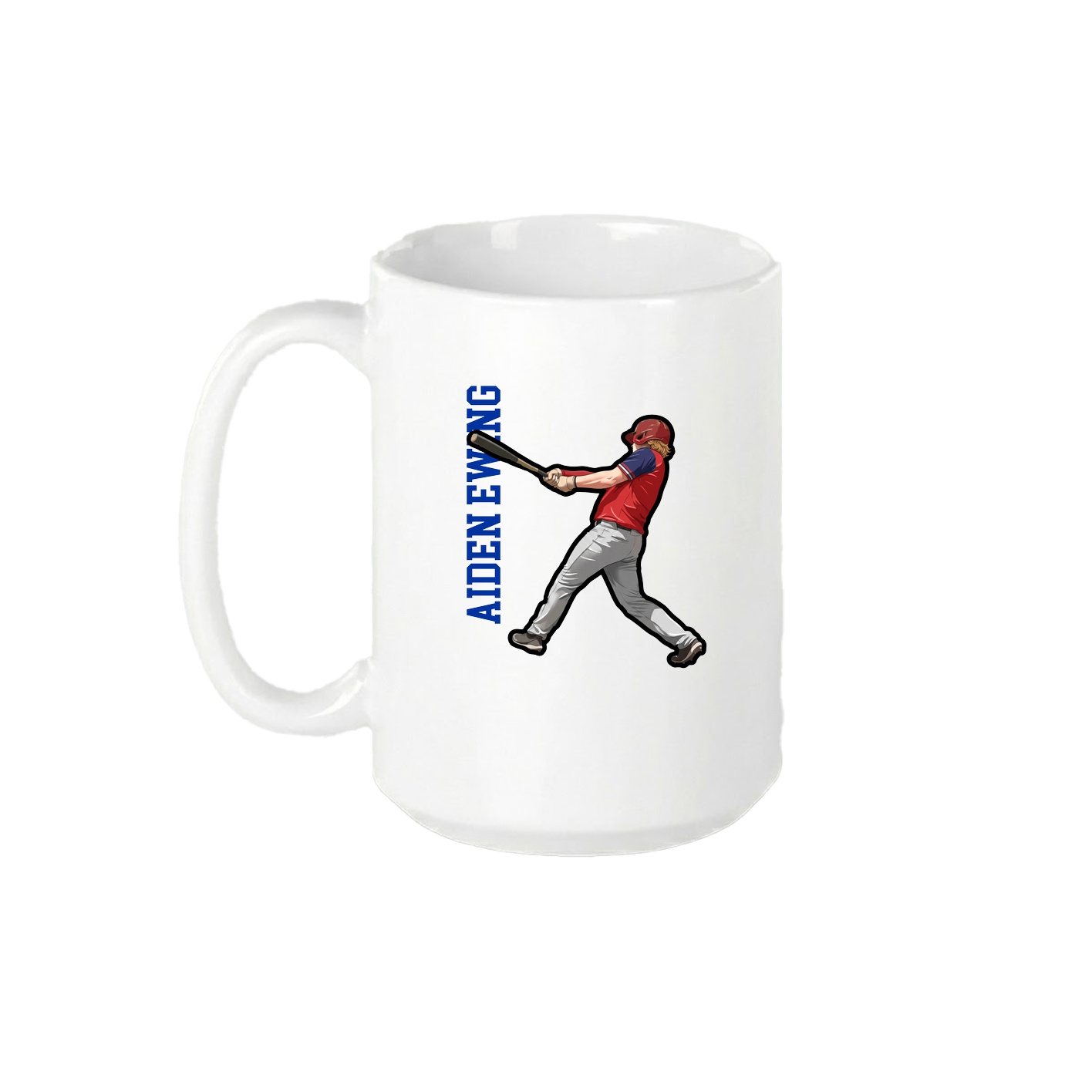 15oz Coffee Mug — Name Vertical in White