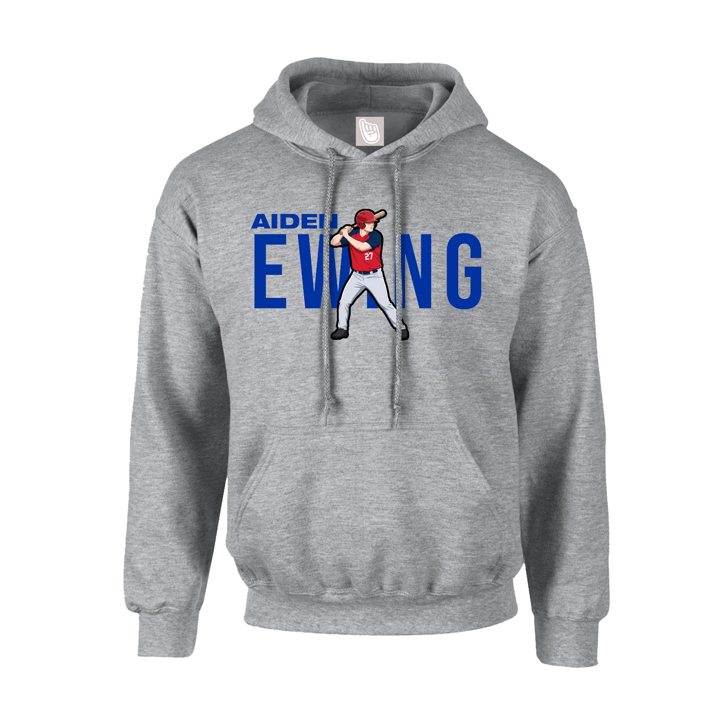Hoodie — Player Name in Grey