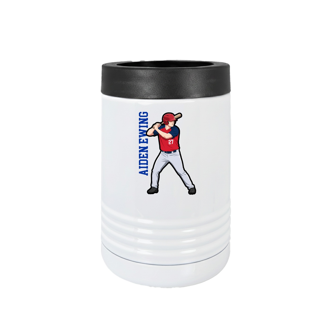 Beverage Holder — Name Vertical in White