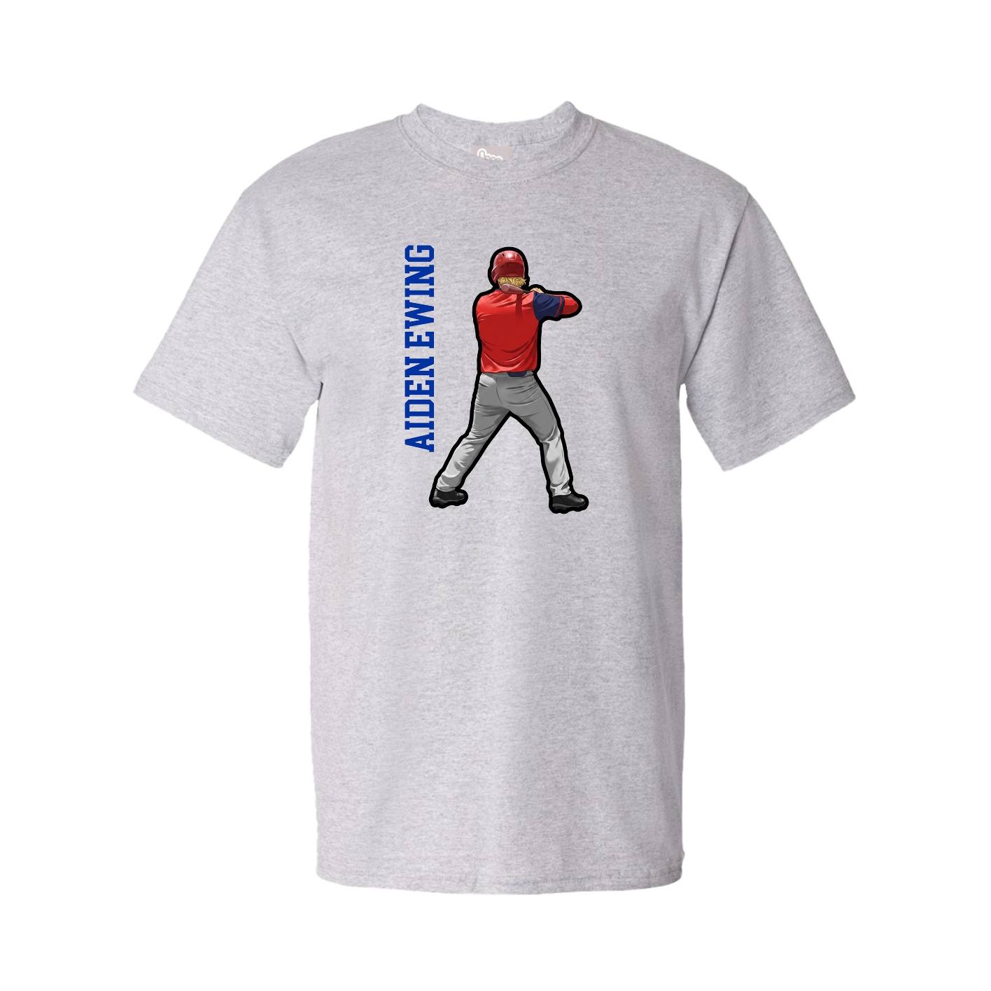 Tee — Name Vertical in Grey