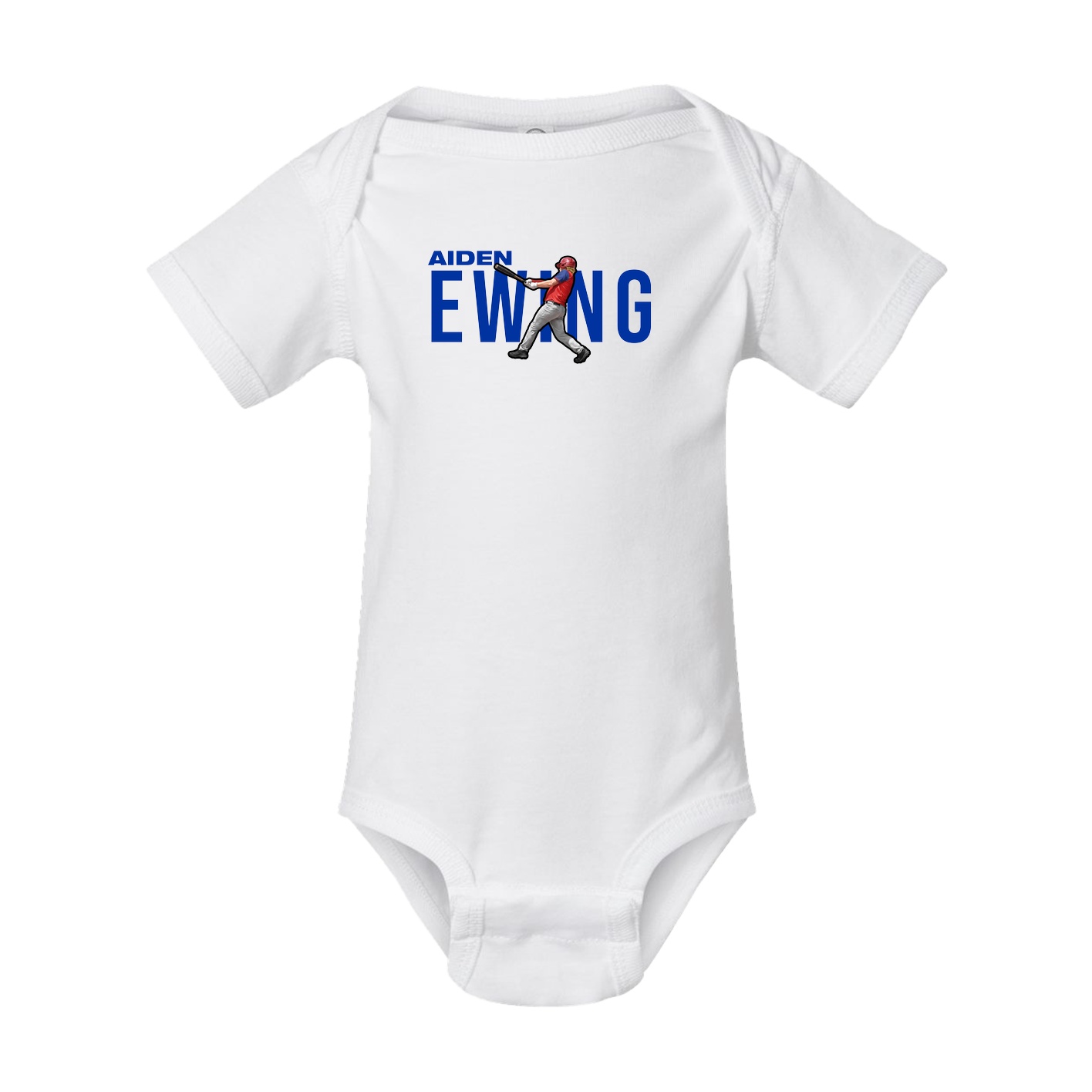 Baby Onesie — Player Name in White