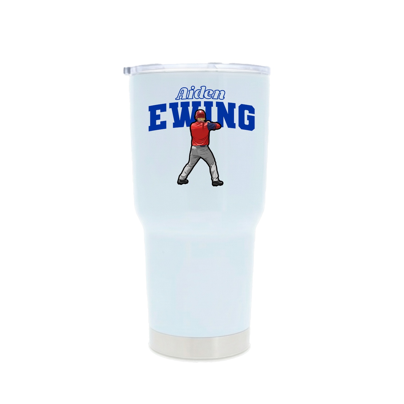 30oz Stainless Steel Tumbler — Name Arch in White