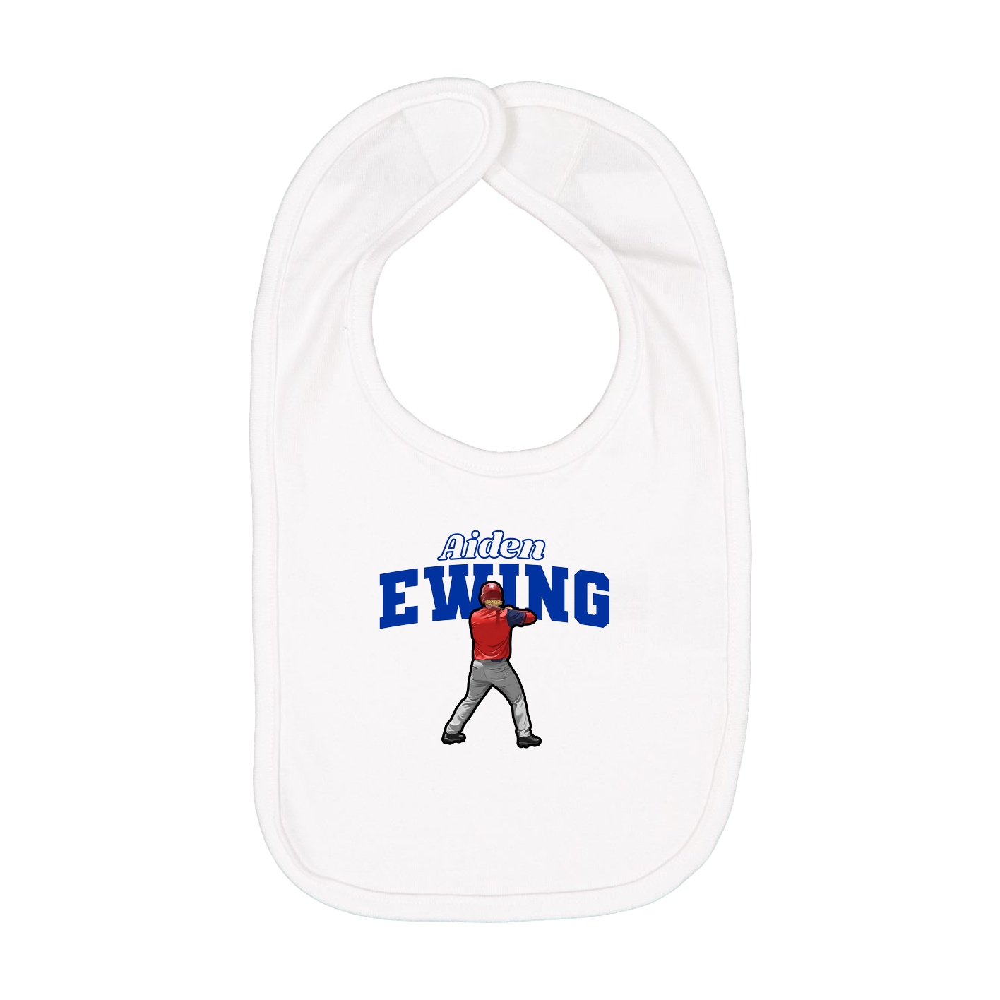 Infant Bib — Name Arch in White