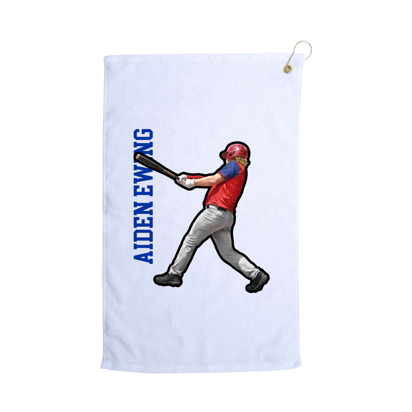 Golf Towel — Name Vertical in White