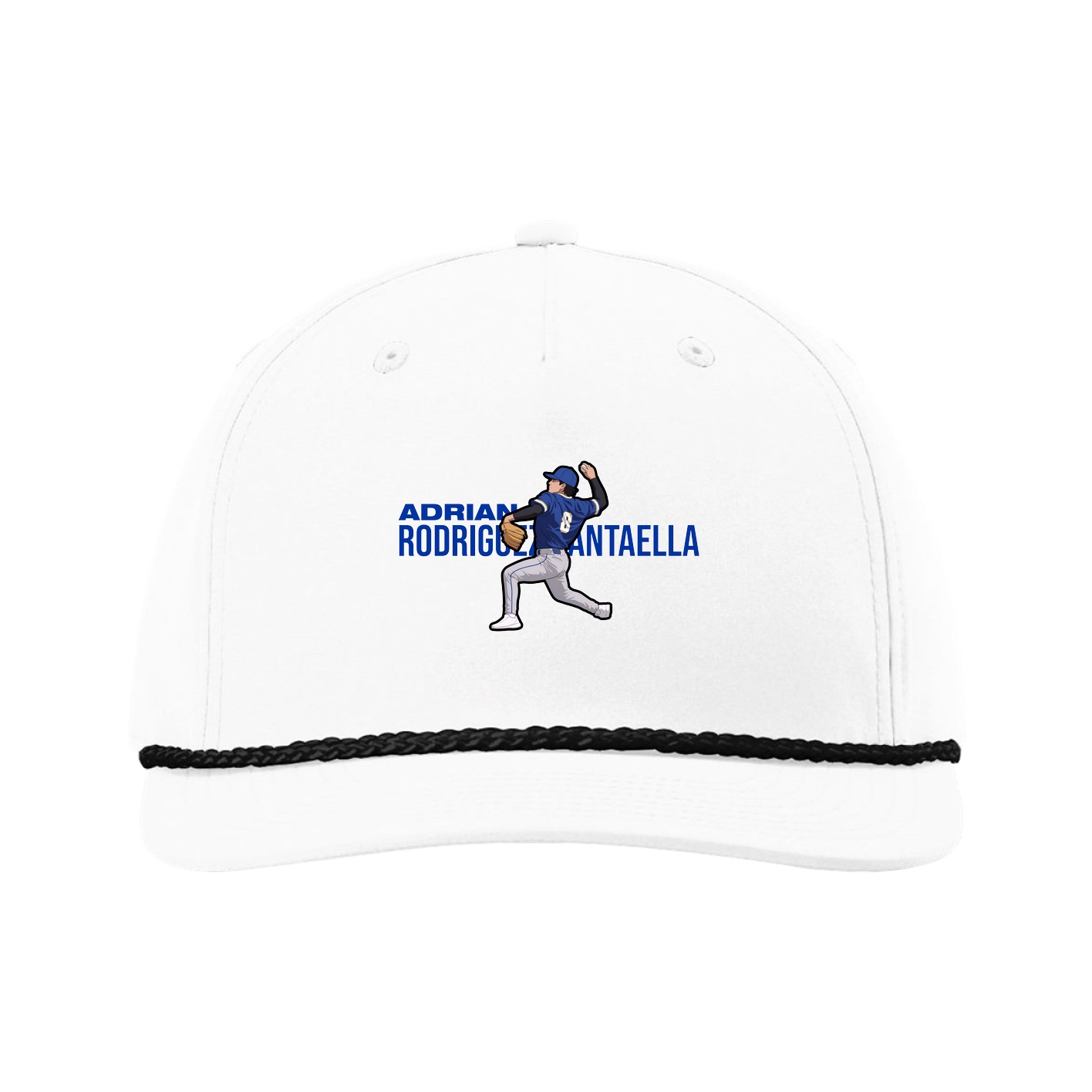Five-Panel Classic Rope Cap — Player Name in White