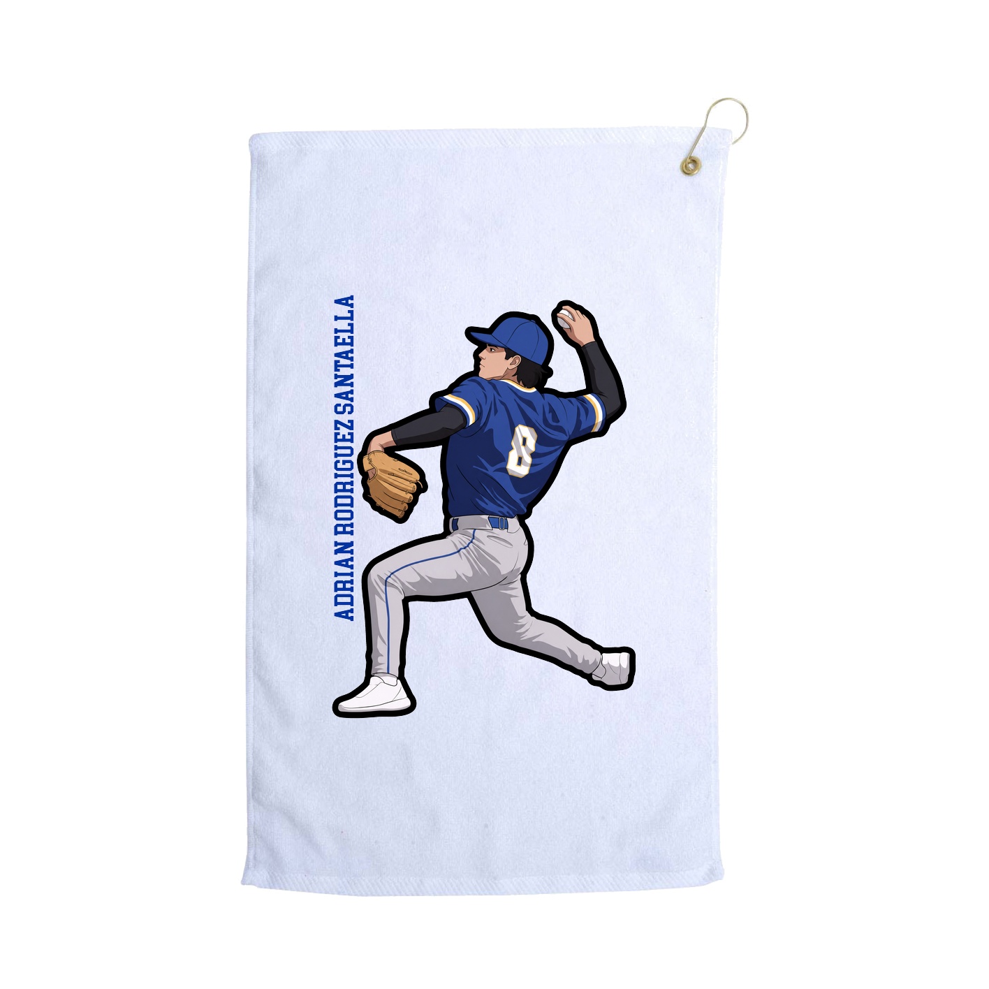 Golf Towel — Name Vertical in White