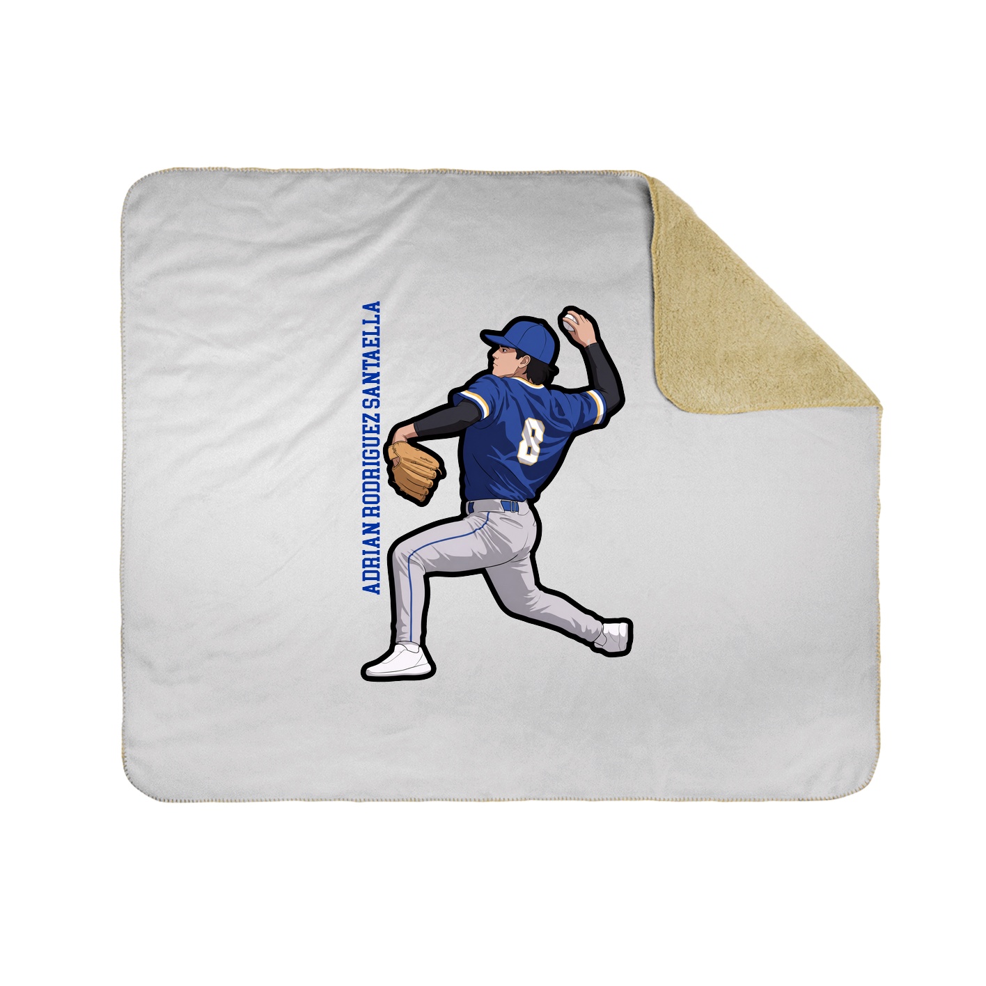 Throw Blanket — Name Vertical in White
