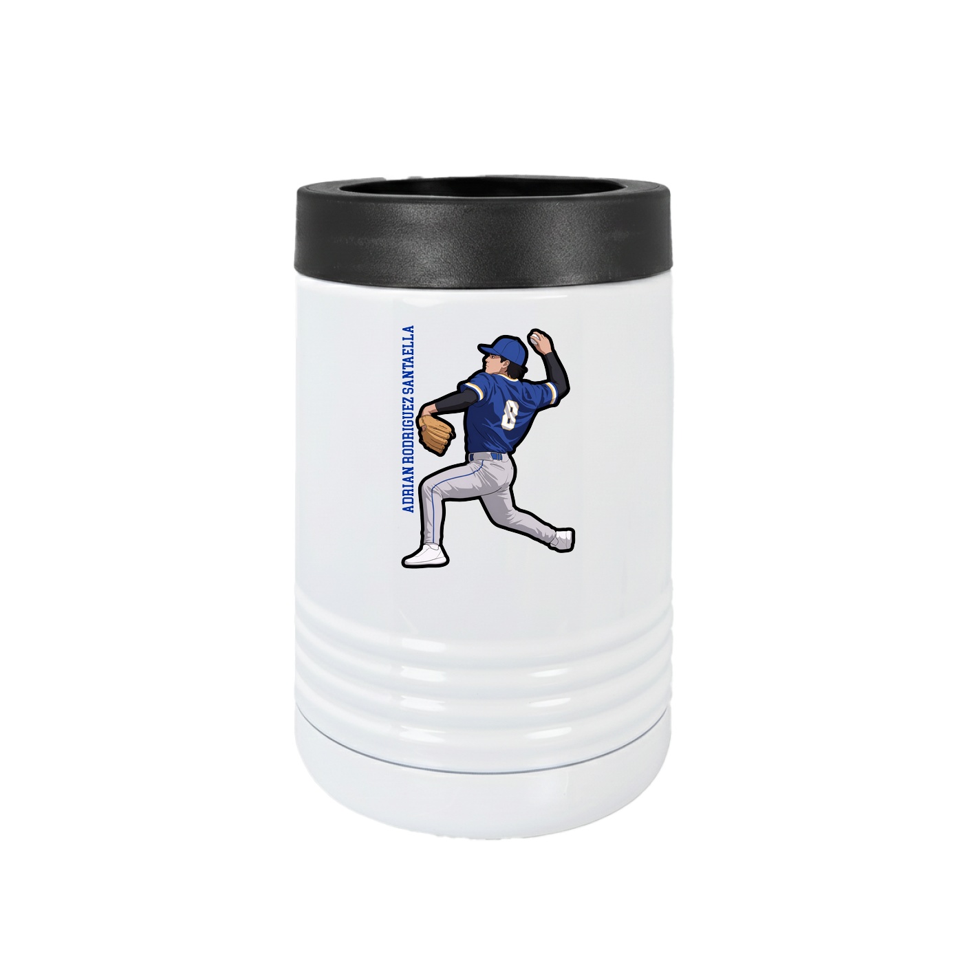 Beverage Holder — Name Vertical in White