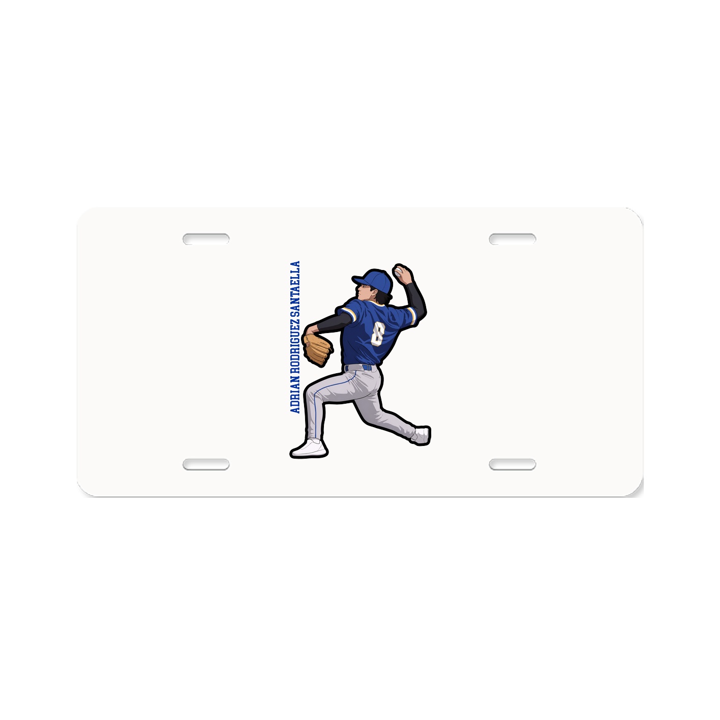 License Plate — Name Vertical in Classic