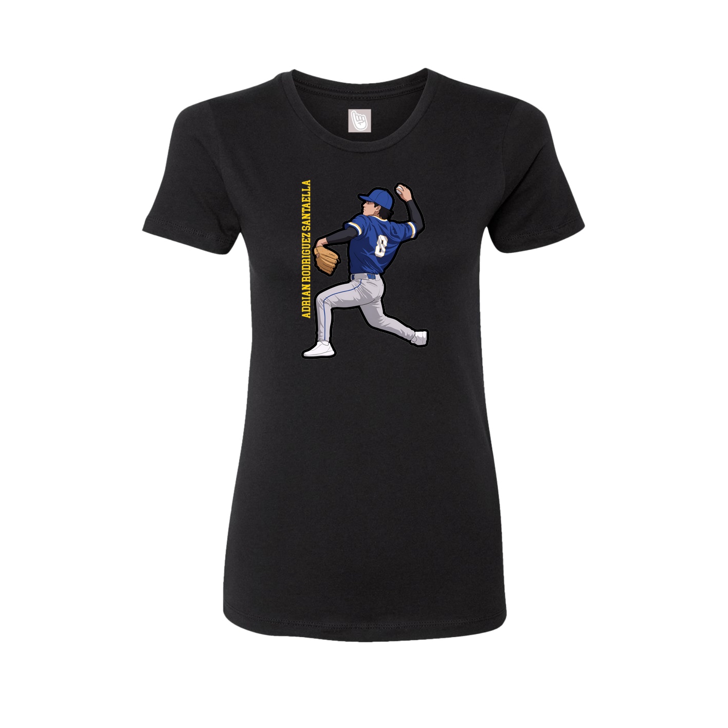 Fitted Women's Tee — Name Vertical in Black
