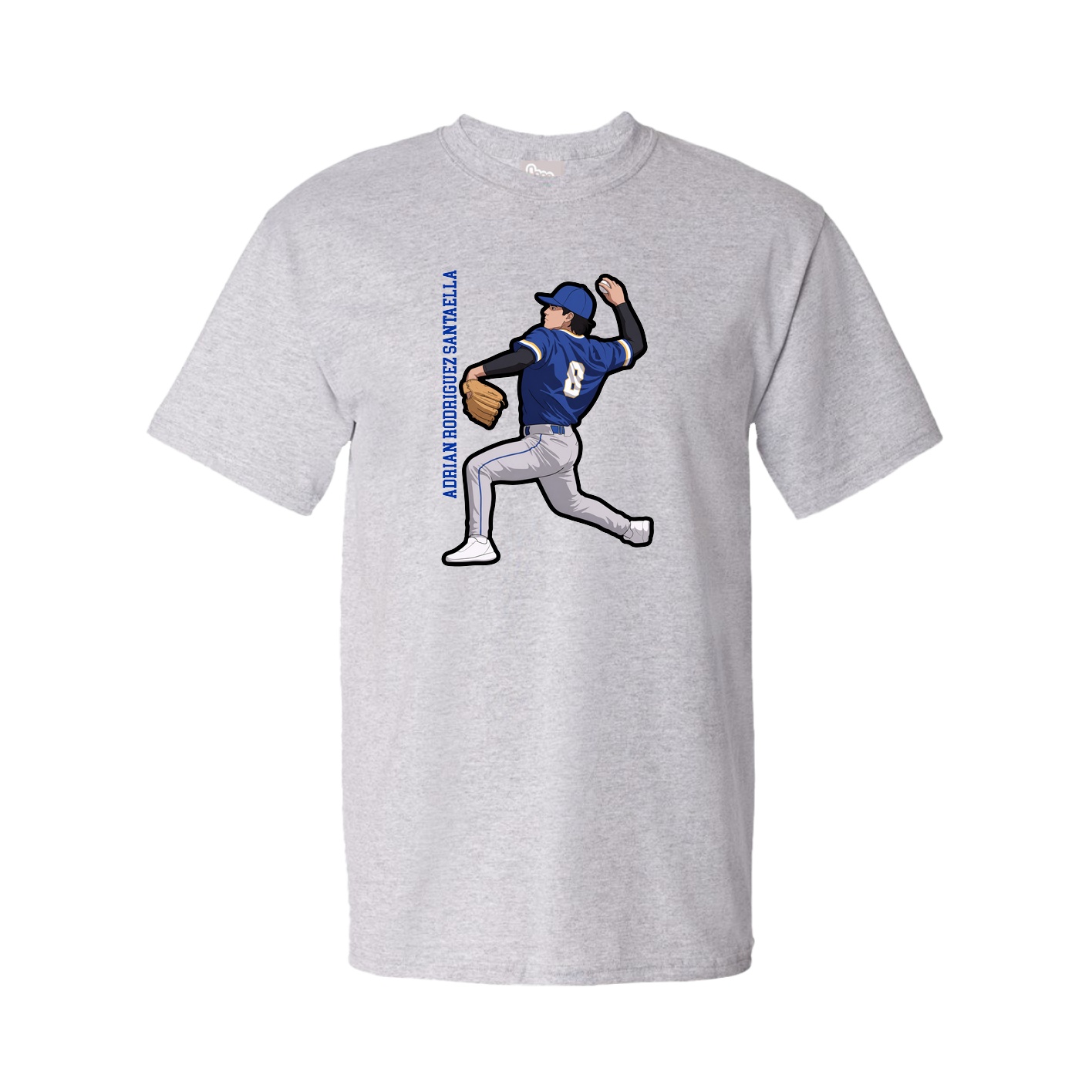 Youth Tee — Name Vertical in Grey