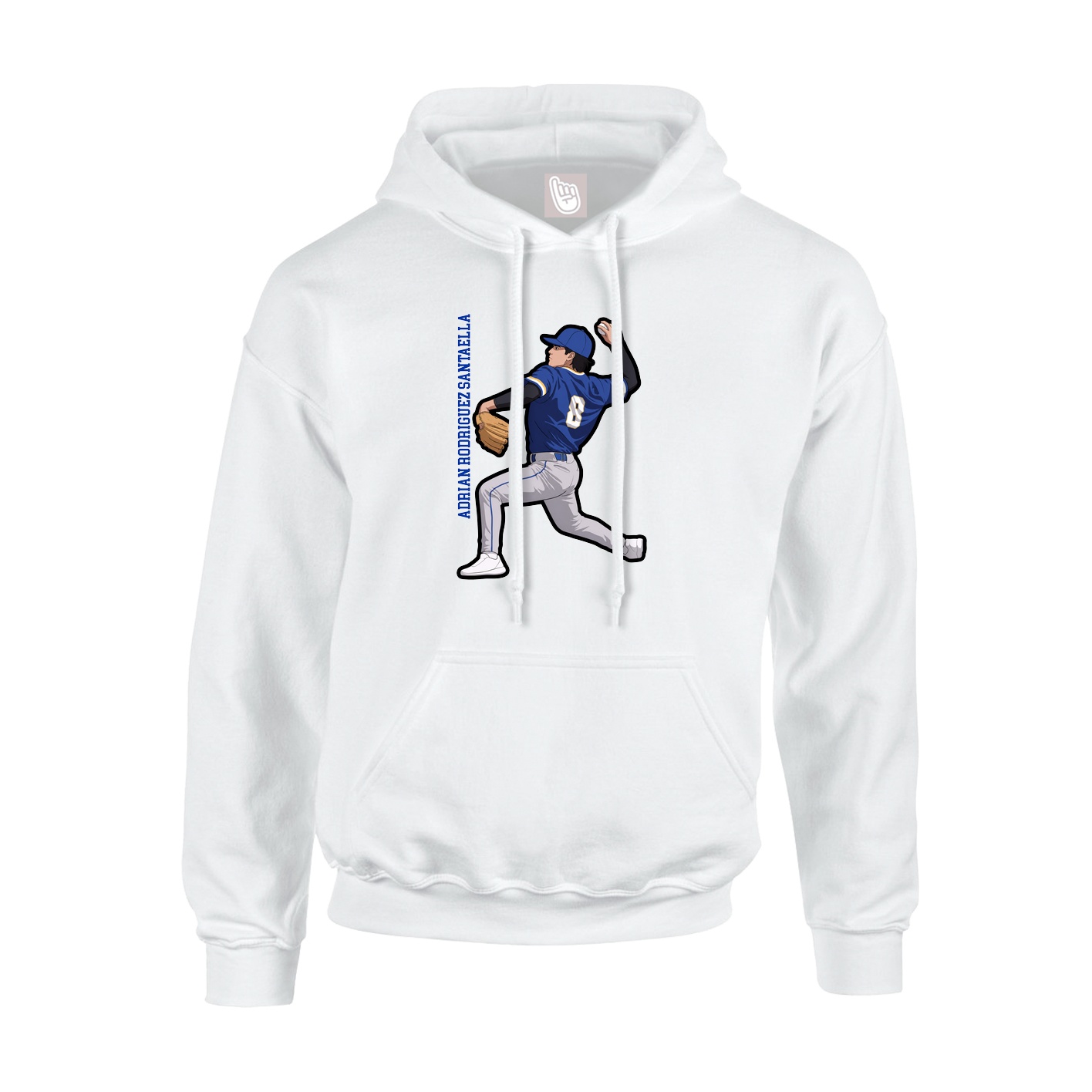 Hoodie — Name Vertical in White