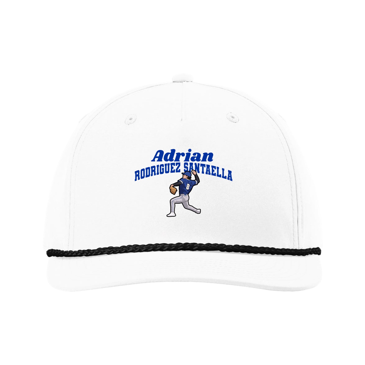 Five-Panel Classic Rope Cap — Signature Arch in White