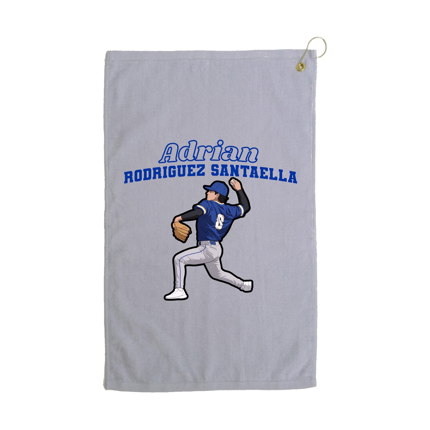 Golf Towel — Name Arch in Grey