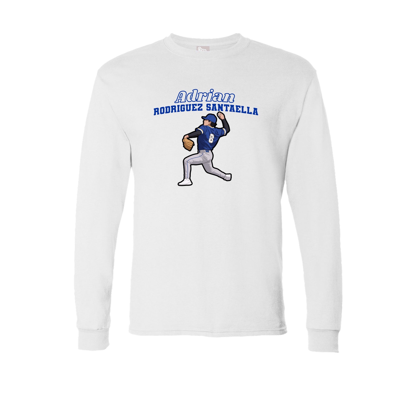 Long Sleeve Tee — Name Arch in White