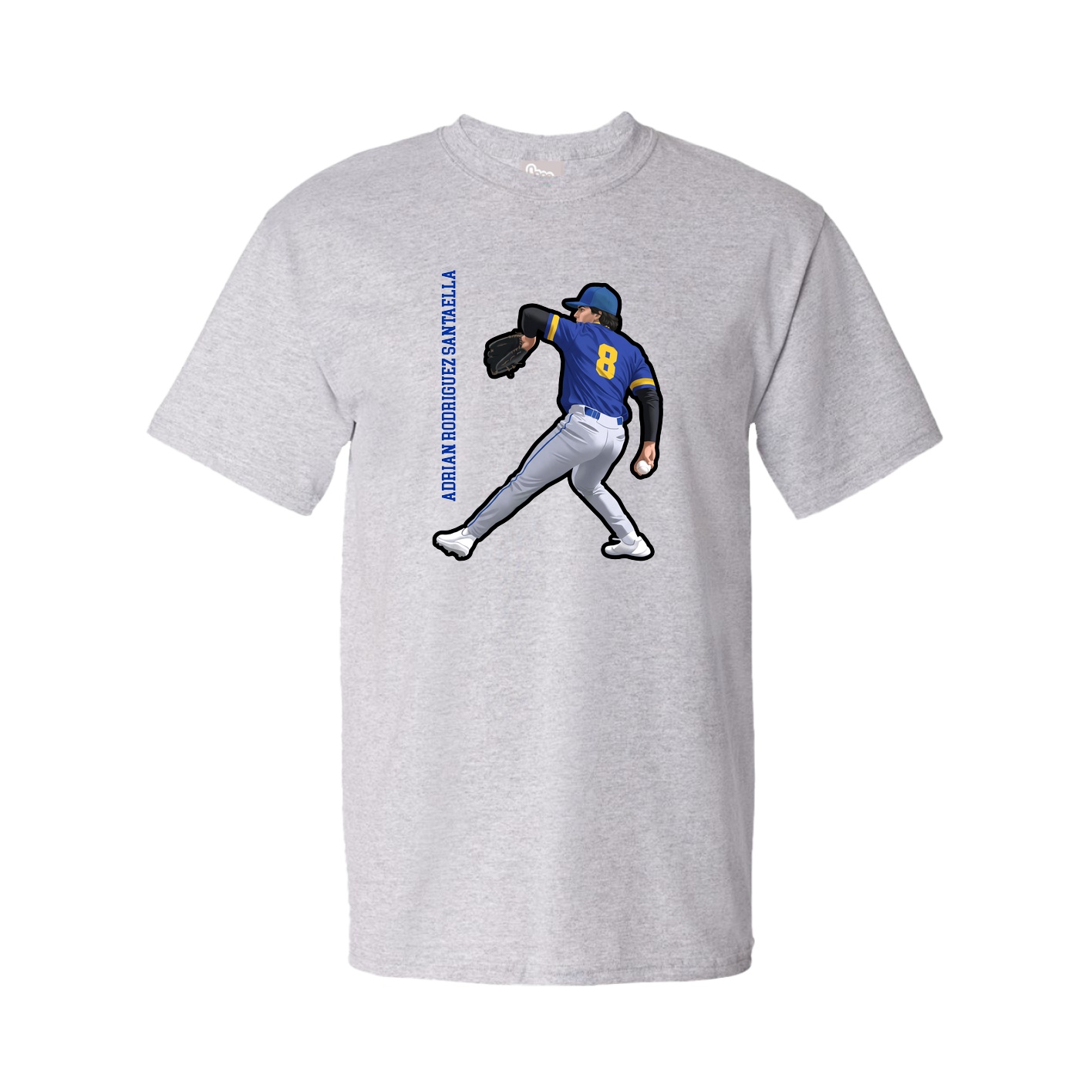 Tee — Name Vertical in Grey