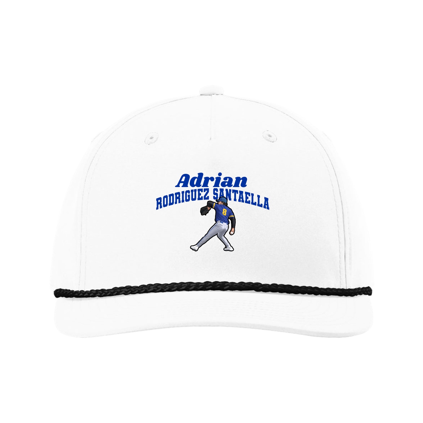 Five-Panel Classic Rope Cap — Signature Arch in White
