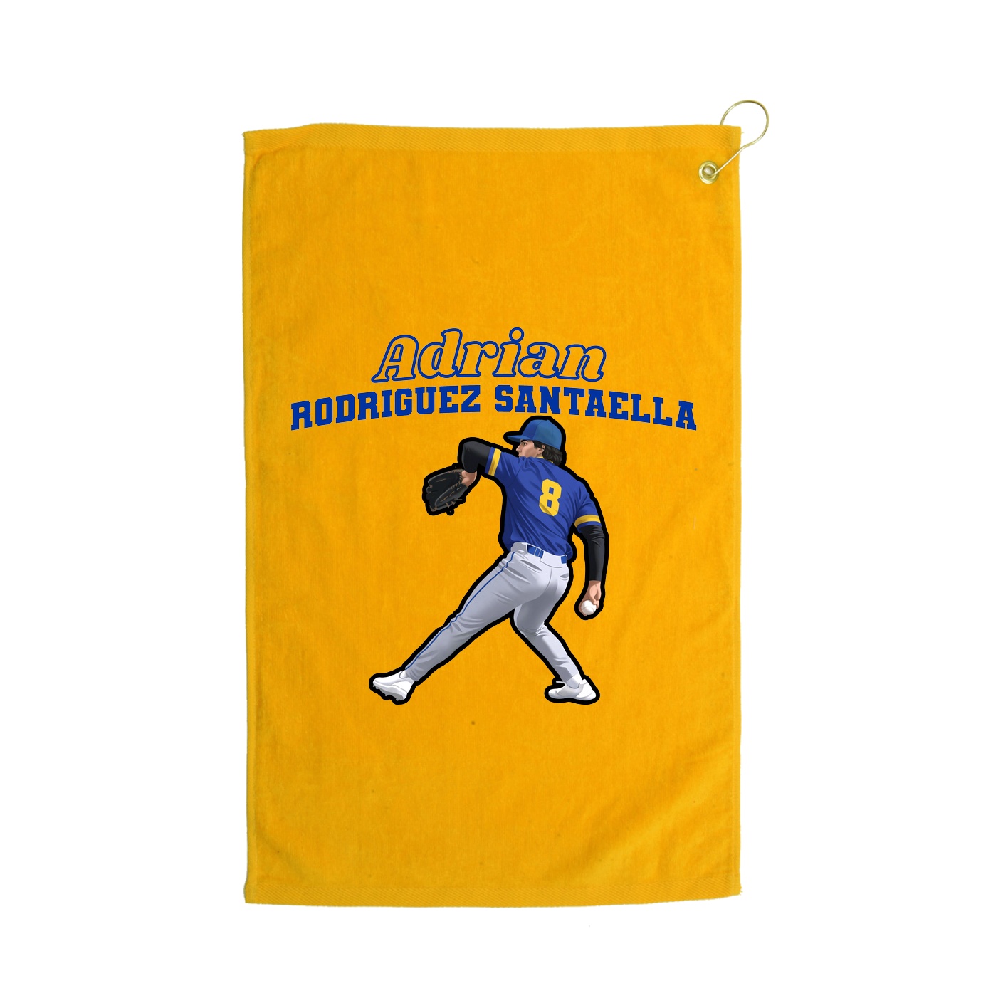 Golf Towel — Name Arch in Gold