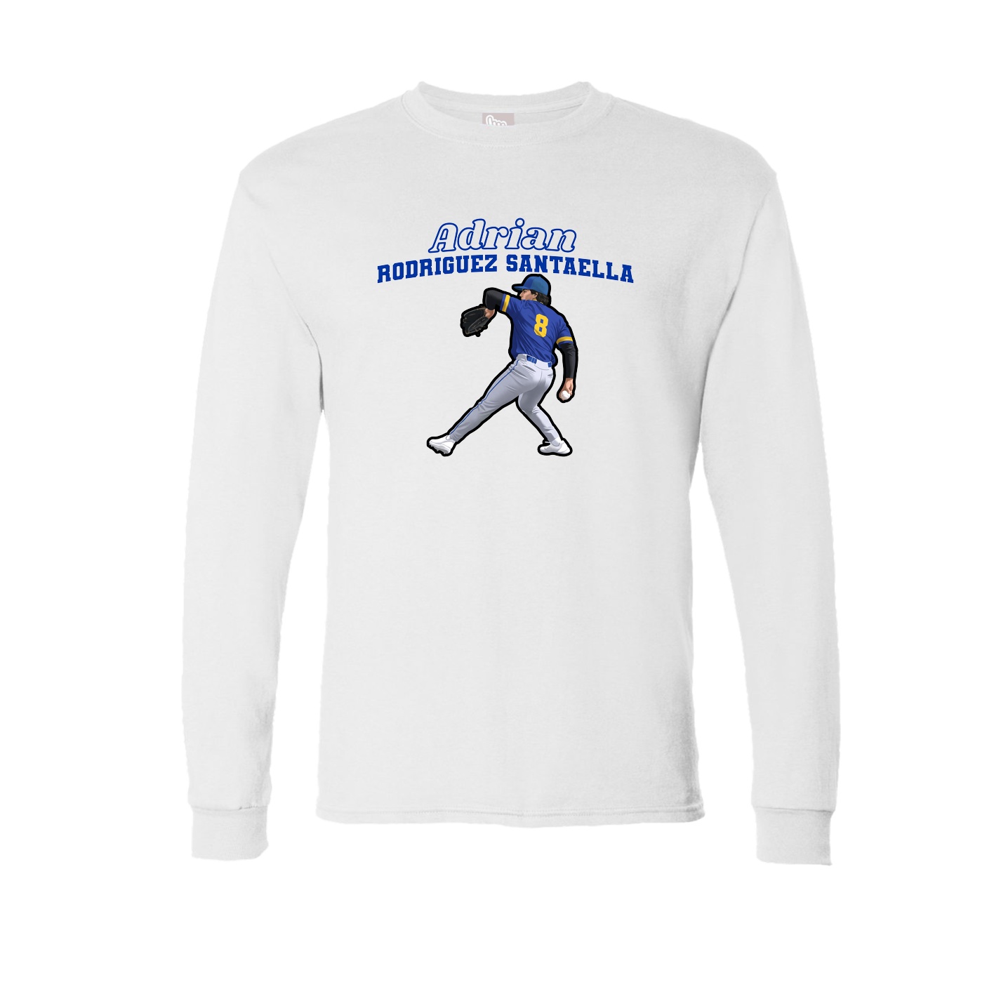 Long Sleeve Tee — Name Arch in White