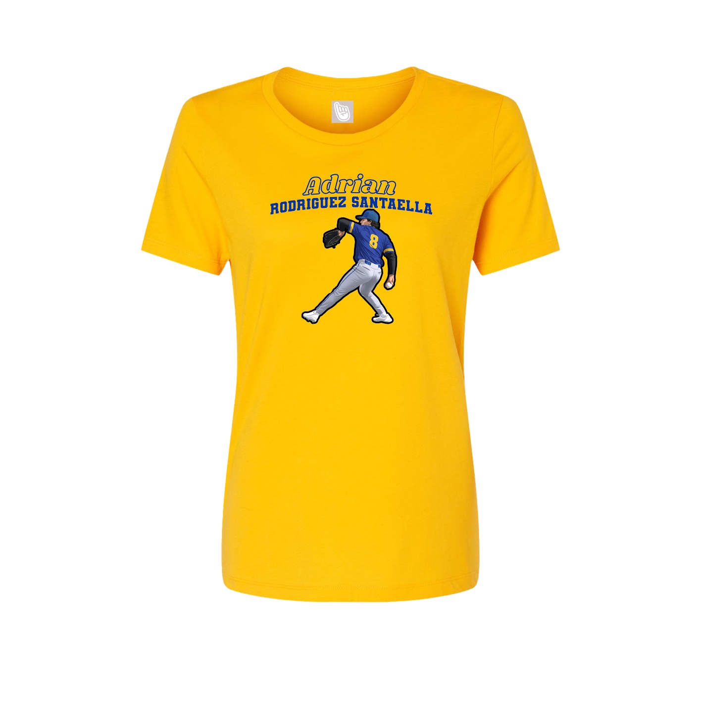 Fitted Women's Tee — Name Arch in Gold