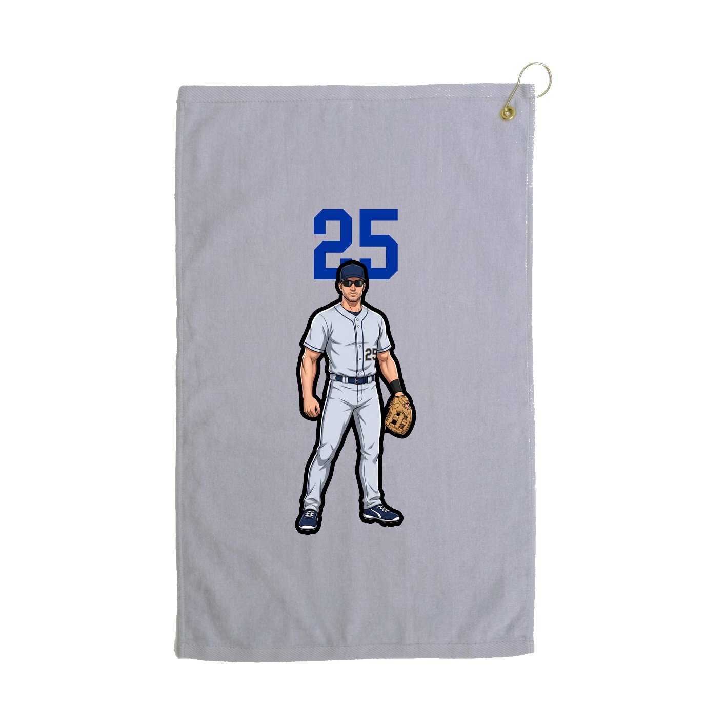 Golf Towel — Number Top in Grey