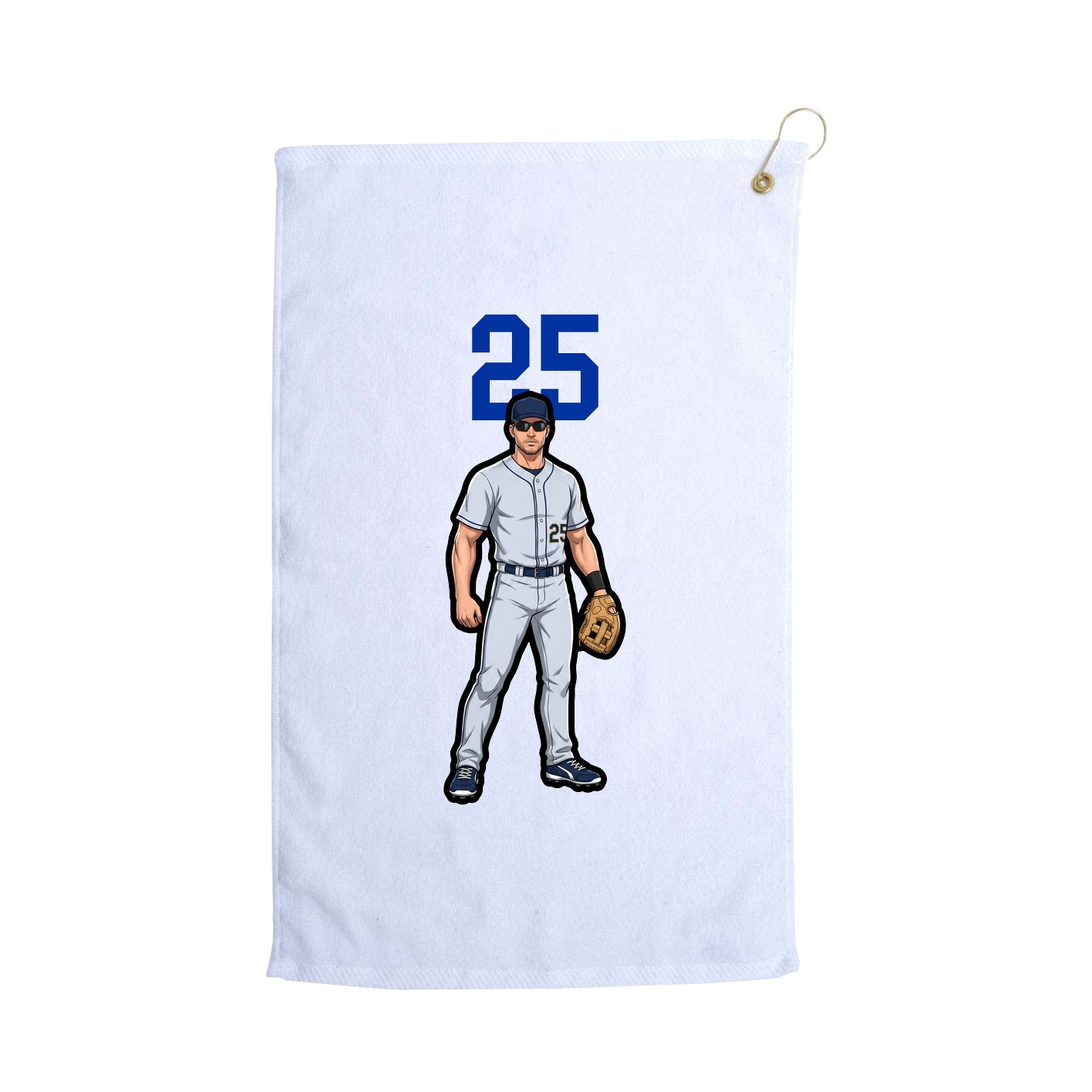 Golf Towel — Number Top in White