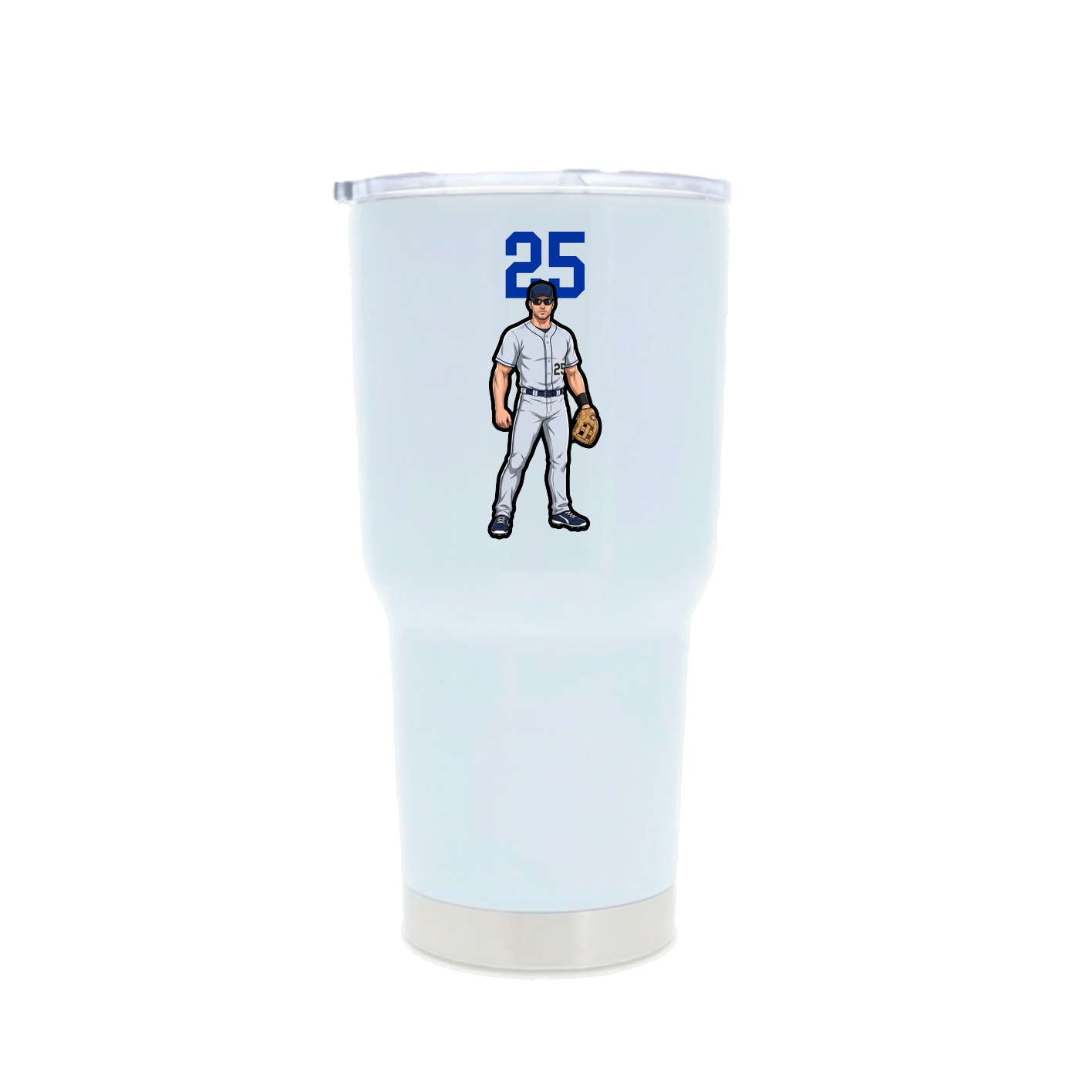 30oz Stainless Steel Tumbler — Number Top in White