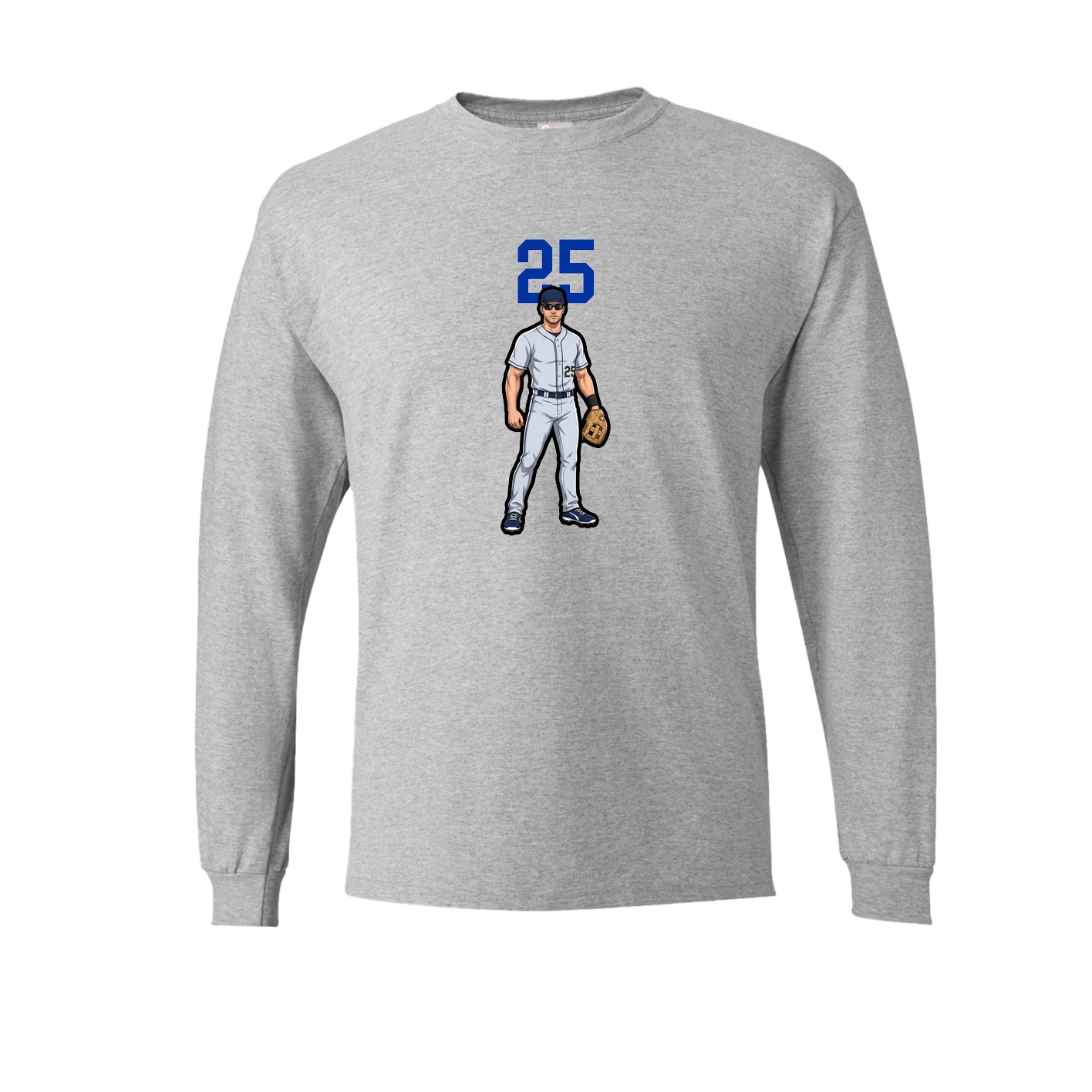 Long Sleeve Tee — Number Top in Grey