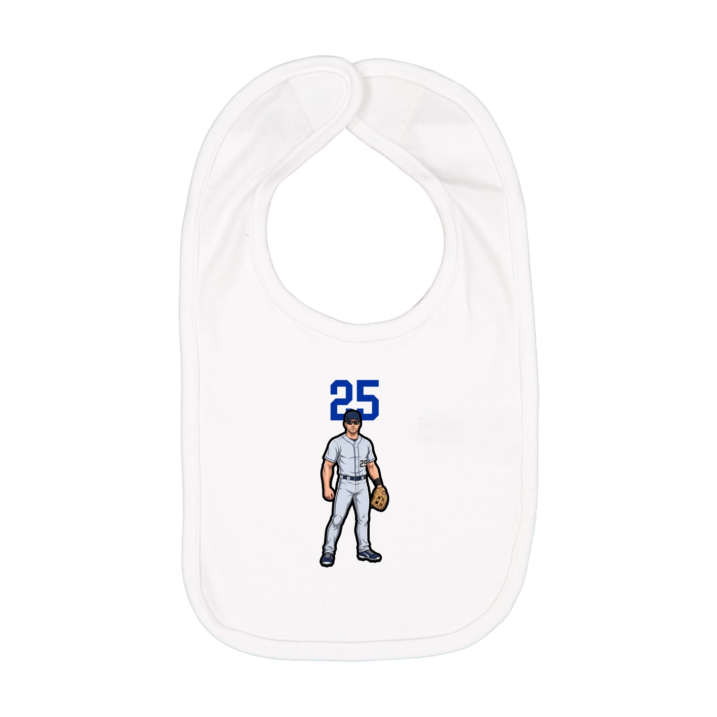 Infant Bib — Number Top in White