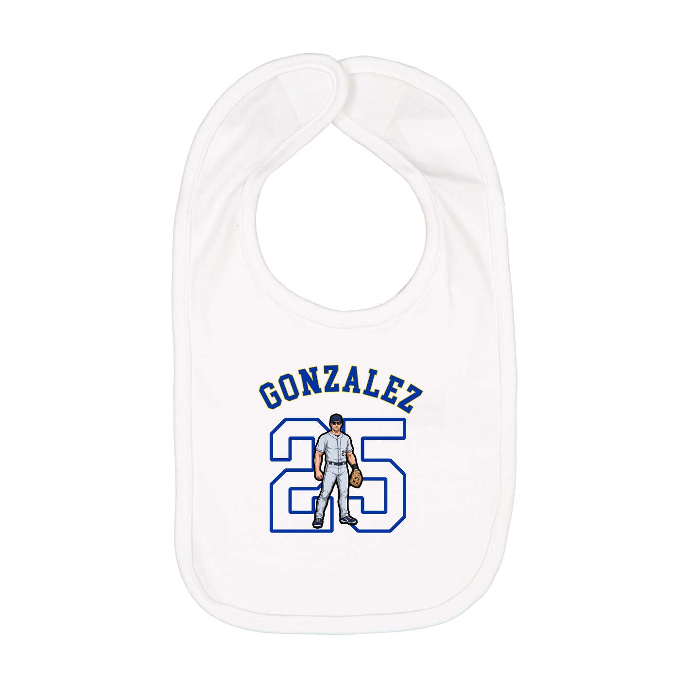 Infant Bib — Shirsey Arch in White