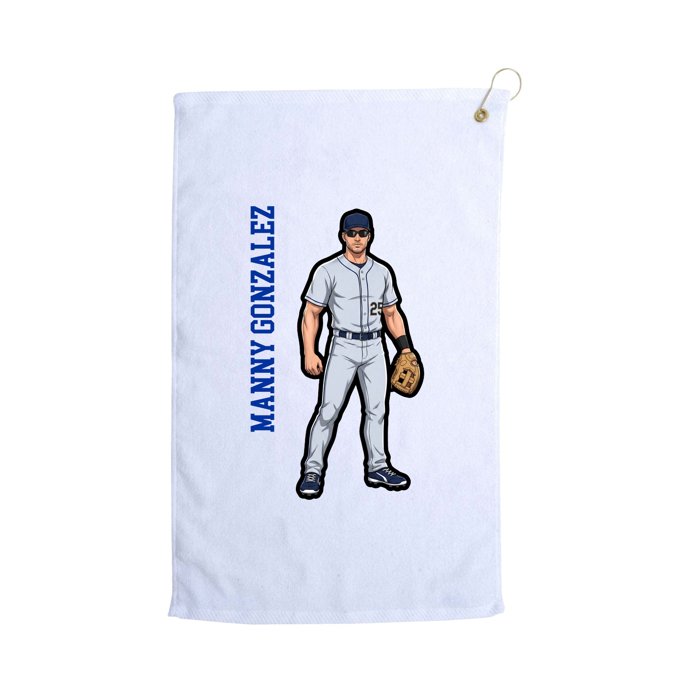 Golf Towel — Name Vertical in White