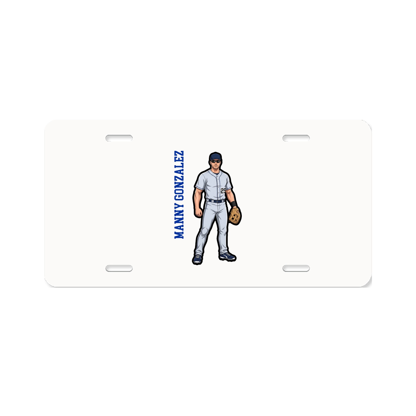 License Plate — Name Vertical in Classic