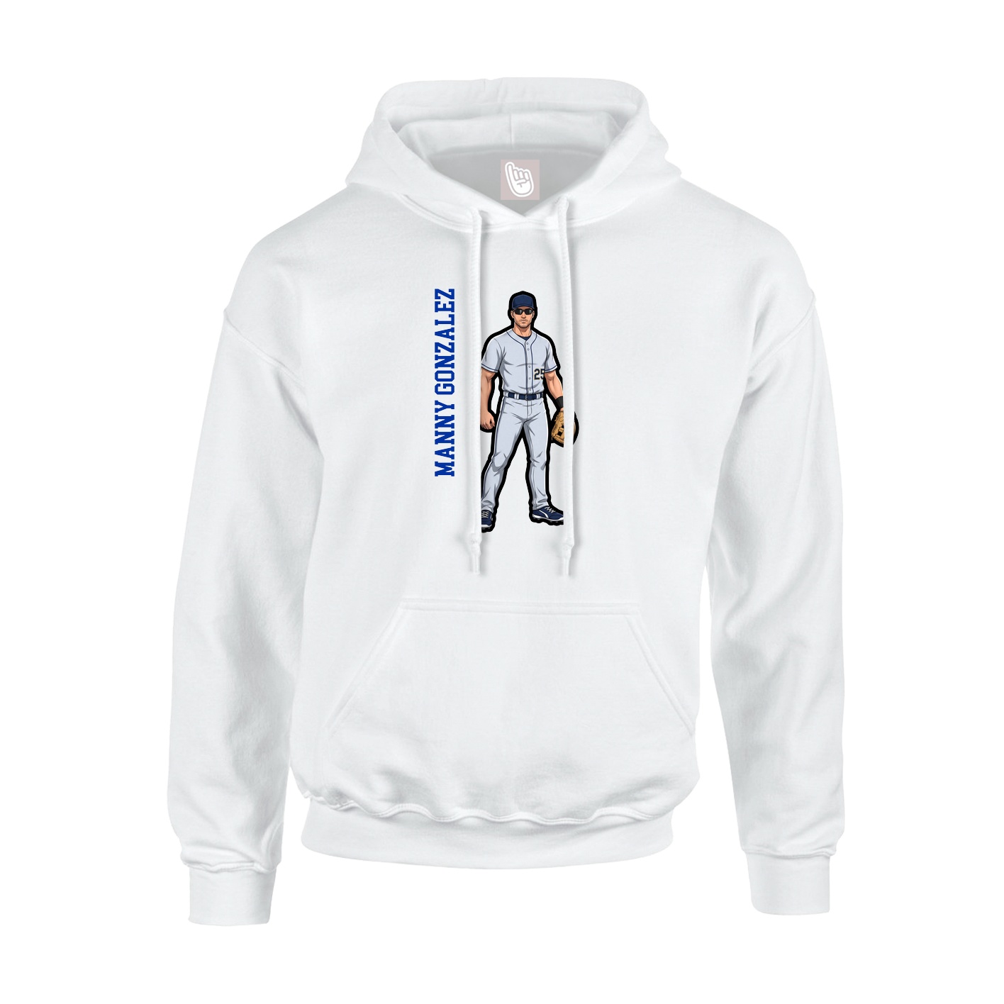 Youth Hoodie — Name Vertical in White