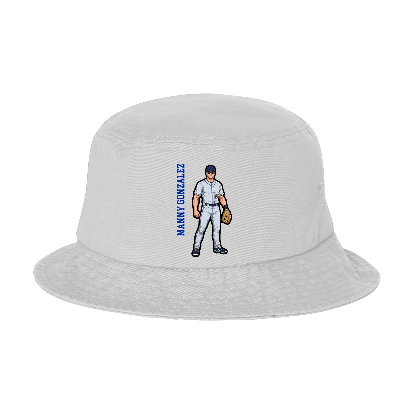 Bucket Cap — Name Vertical in White