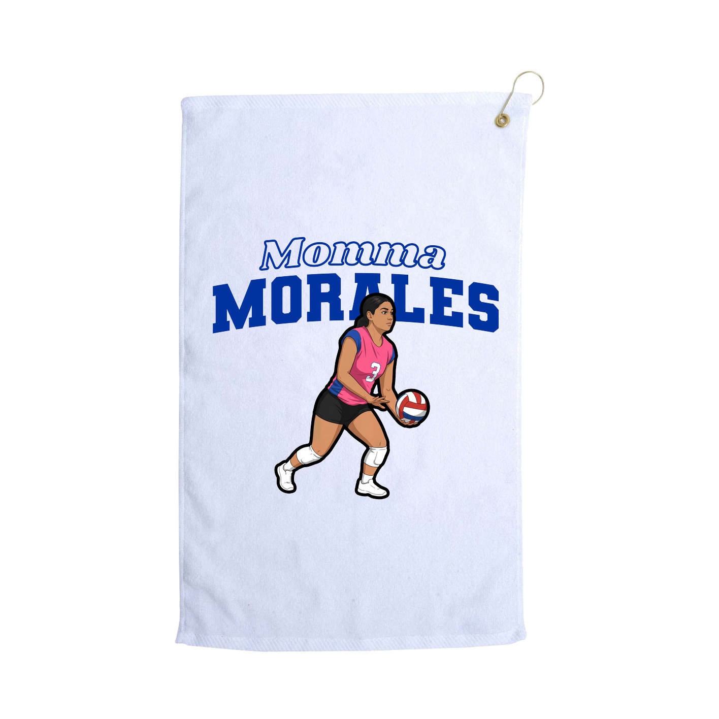 Golf Towel — Mothers Day Block in White