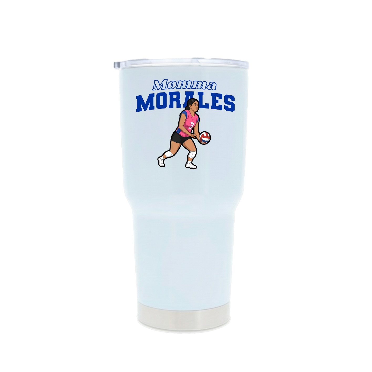30oz Stainless Steel Tumbler — Mothers Day Block in White