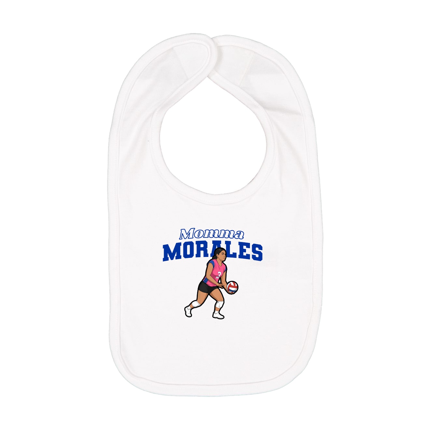 Infant Bib — Mothers Day Block in White