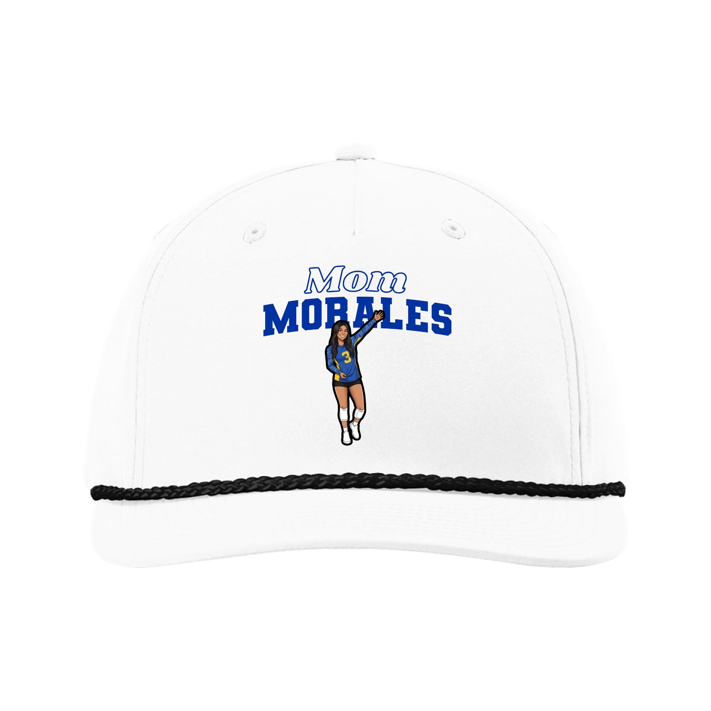 Five-Panel Classic Rope Cap — Mothers Day Block in White