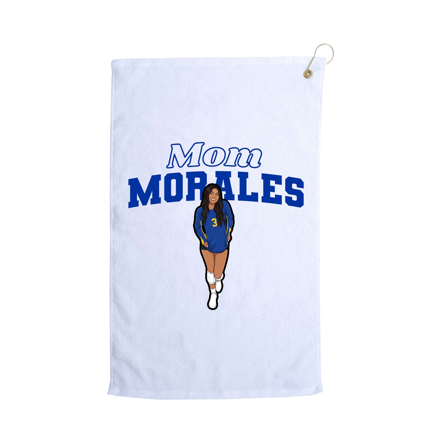Golf Towel — Mothers Day Block in White