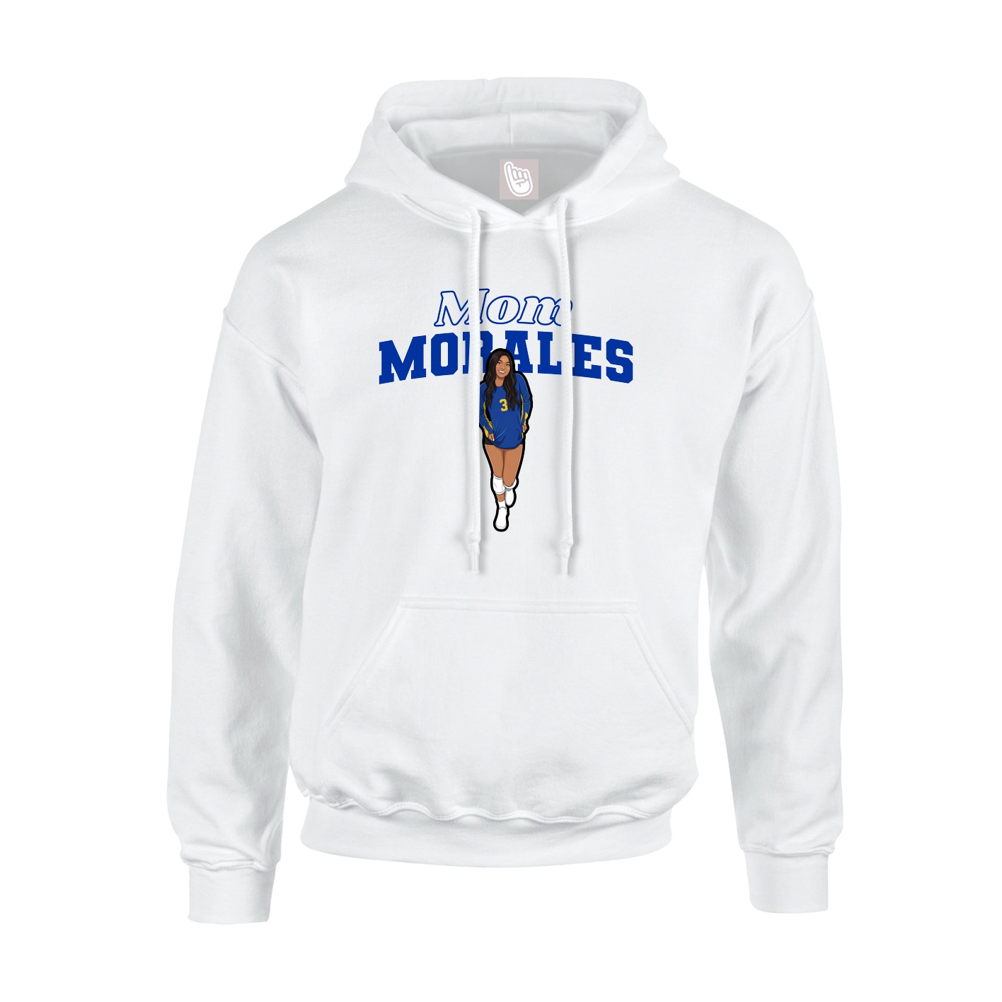 Youth Hoodie — Mothers Day Block in White