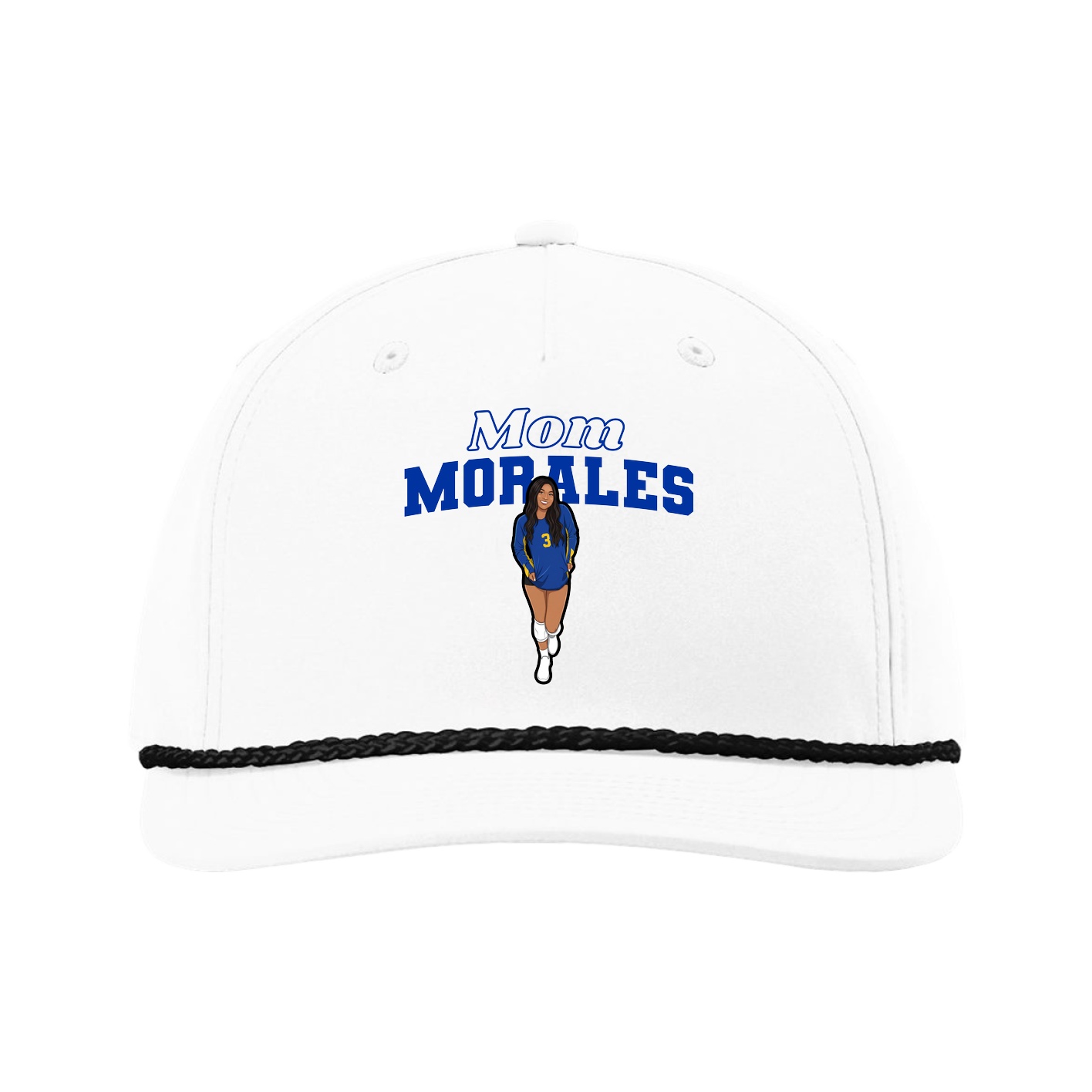 Five-Panel Classic Rope Cap — Mothers Day Block in White