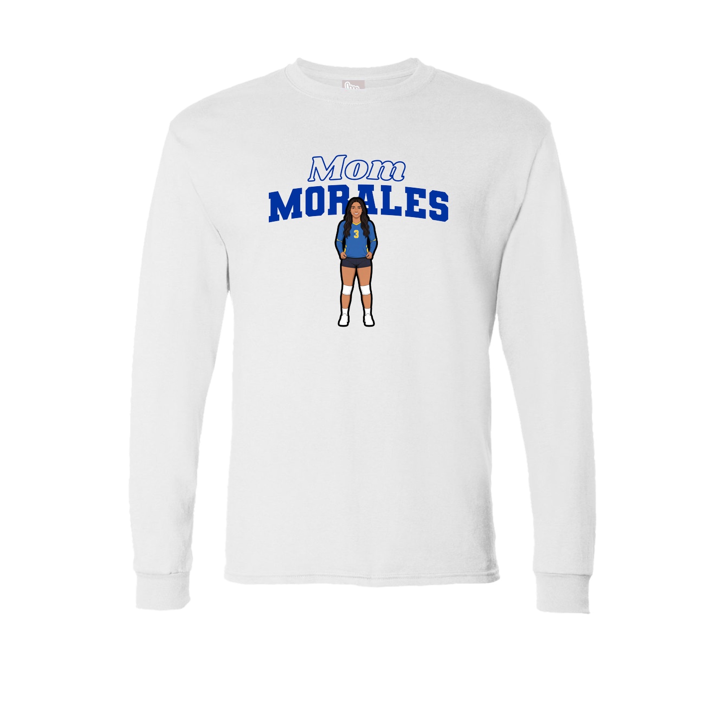 Long Sleeve Tee — Mothers Day Block in White
