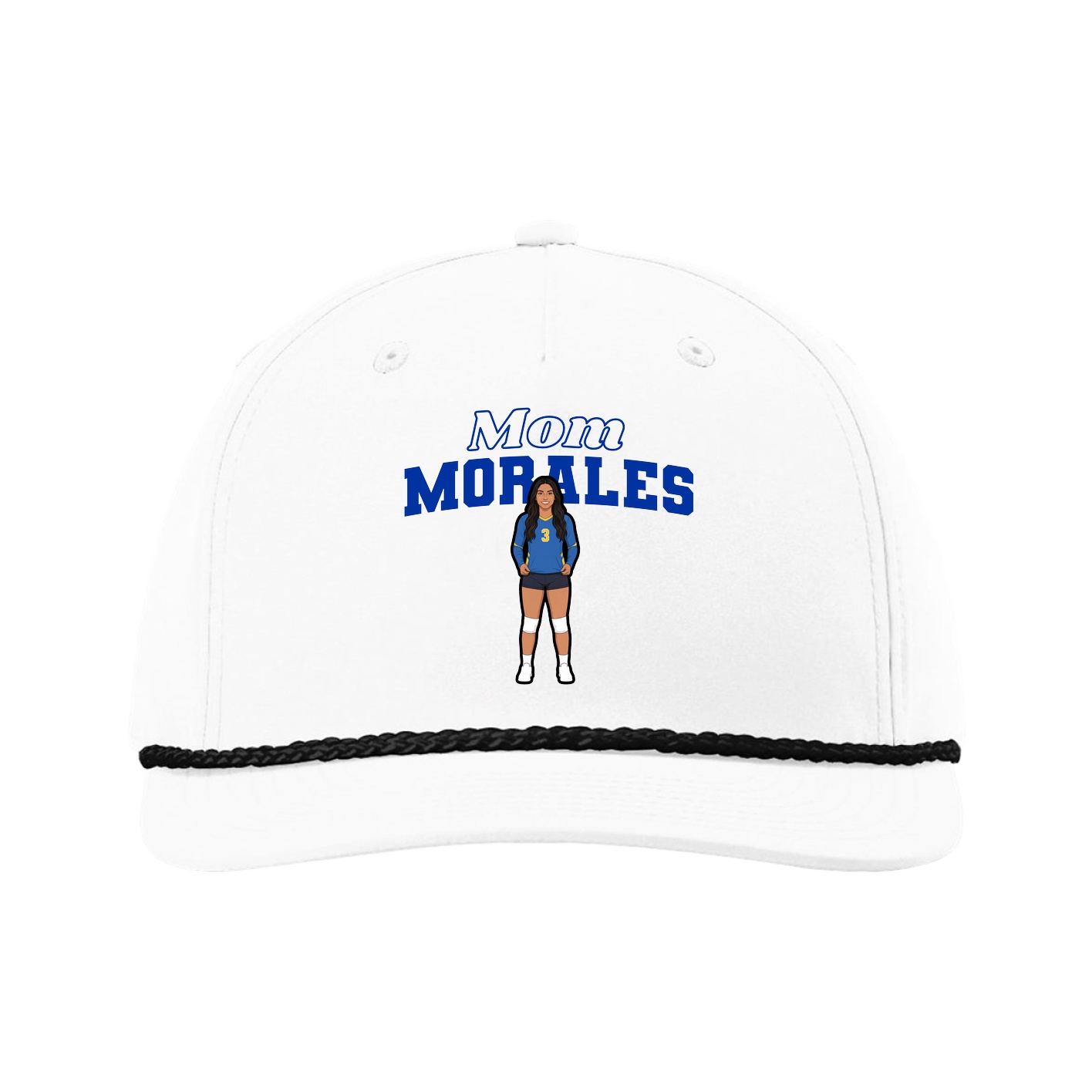 Five-Panel Classic Rope Cap — Mothers Day Block in White
