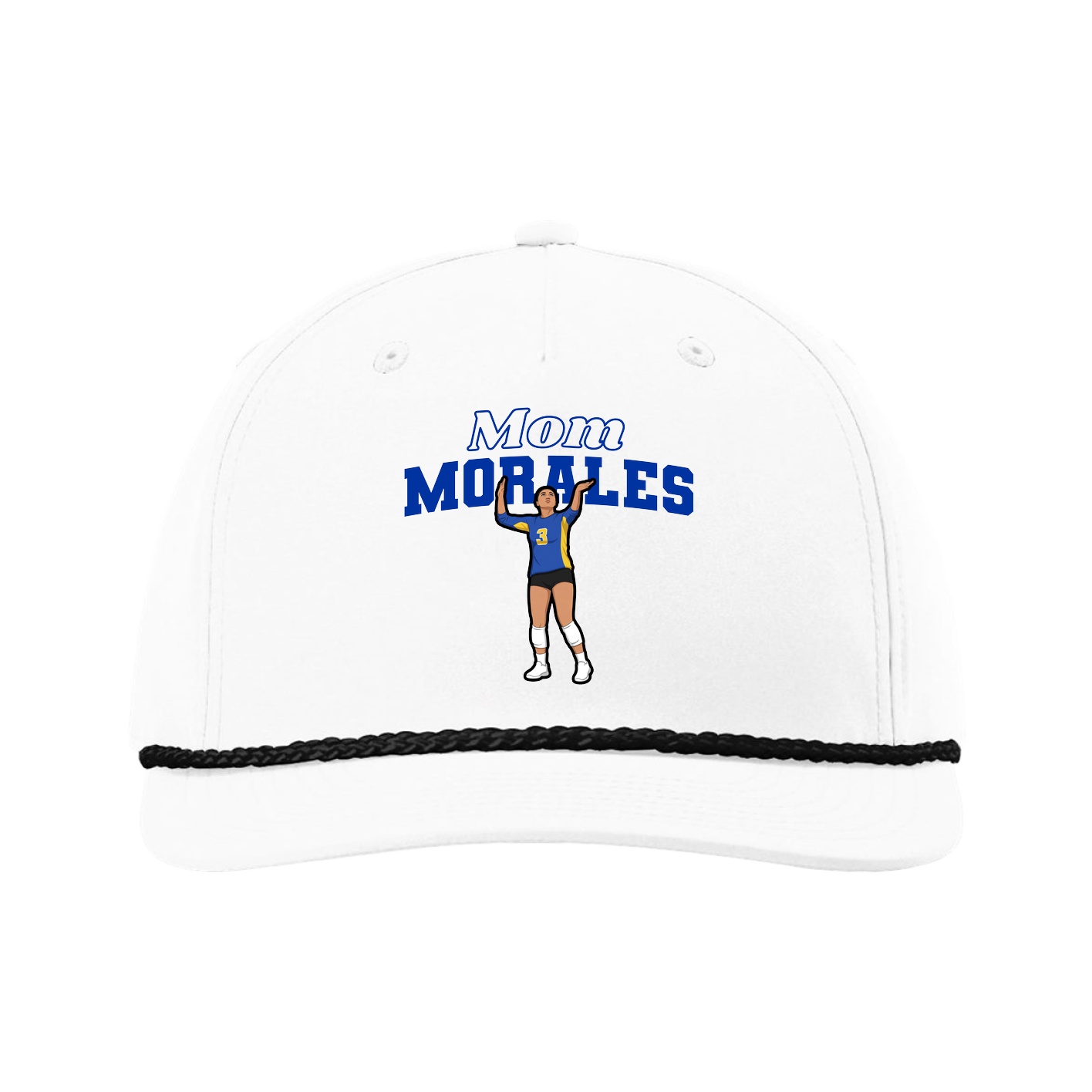Five-Panel Classic Rope Cap — Mothers Day Block in White