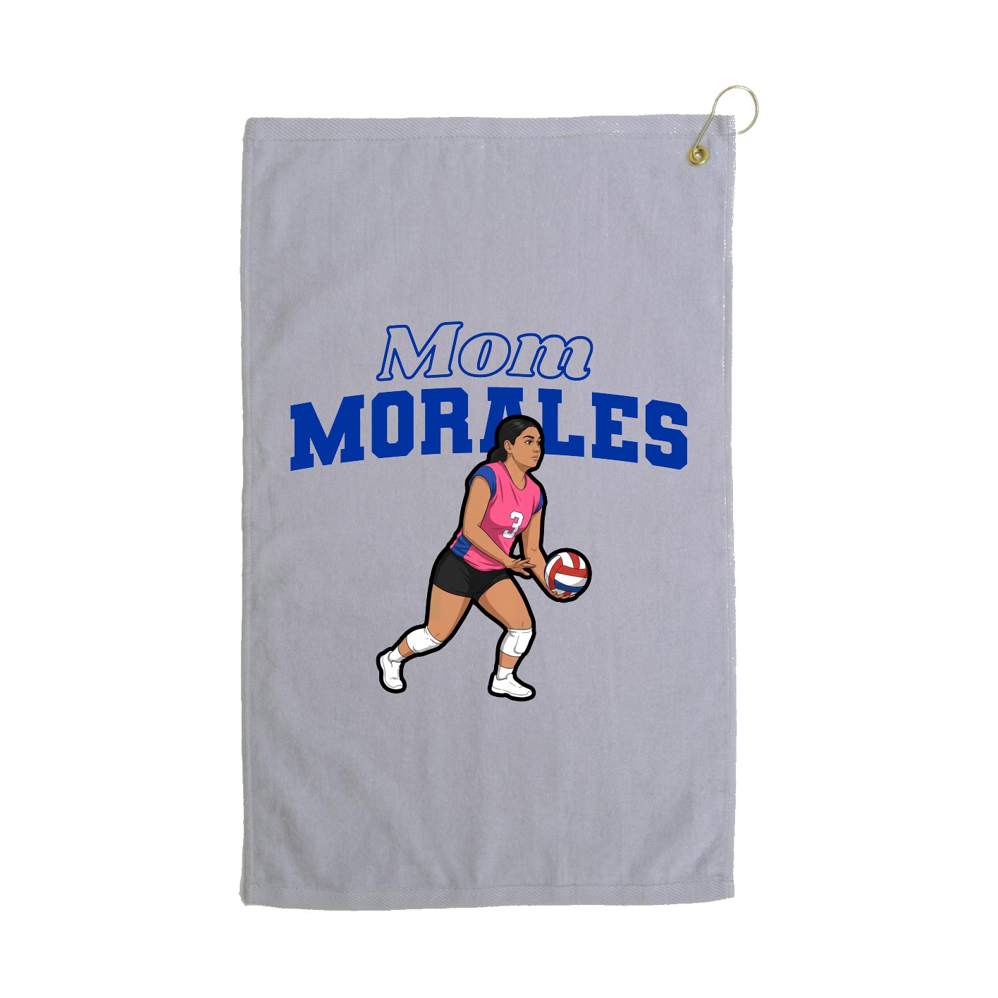 Golf Towel — Mothers Day Block in Grey