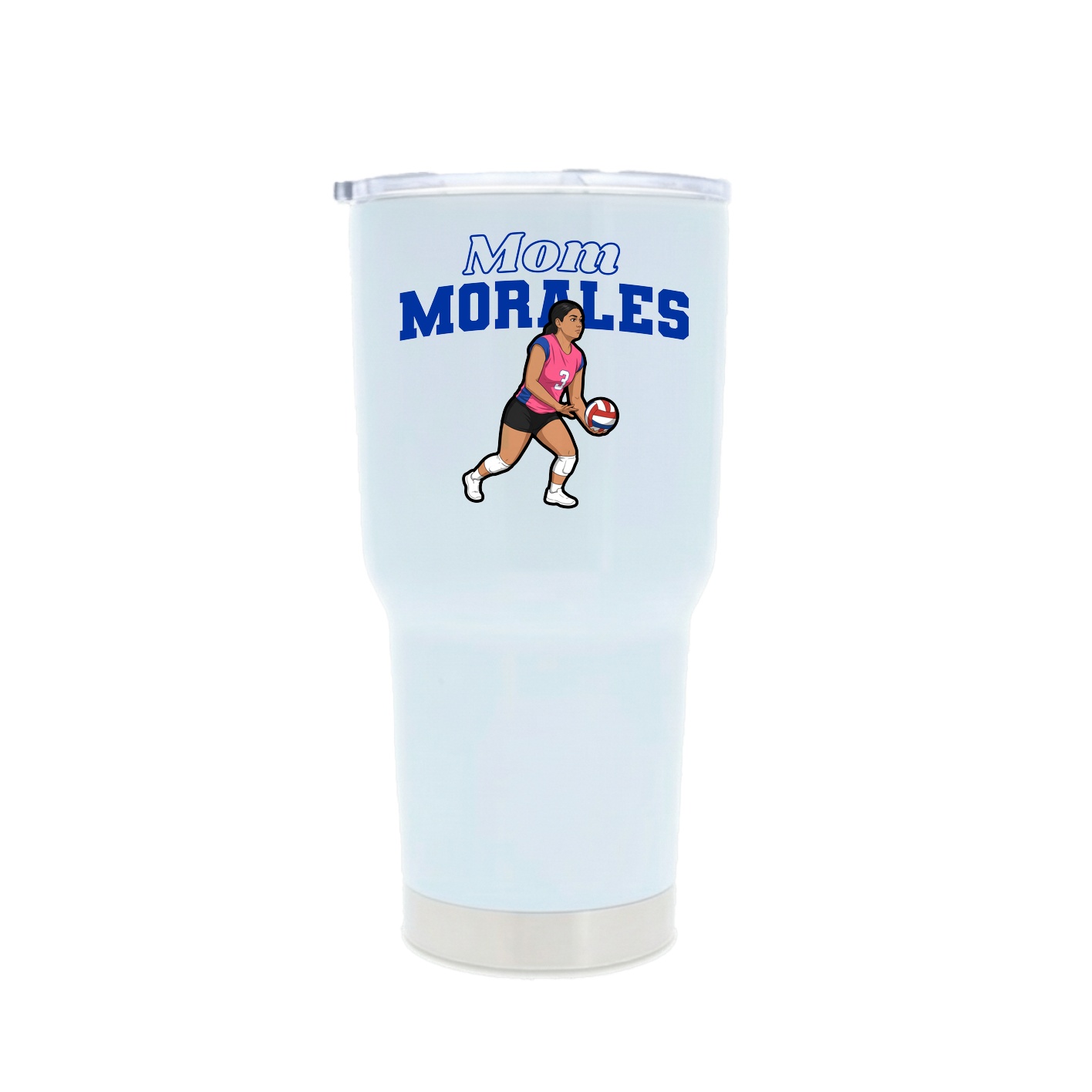 30oz Stainless Steel Tumbler — Mothers Day Block in White