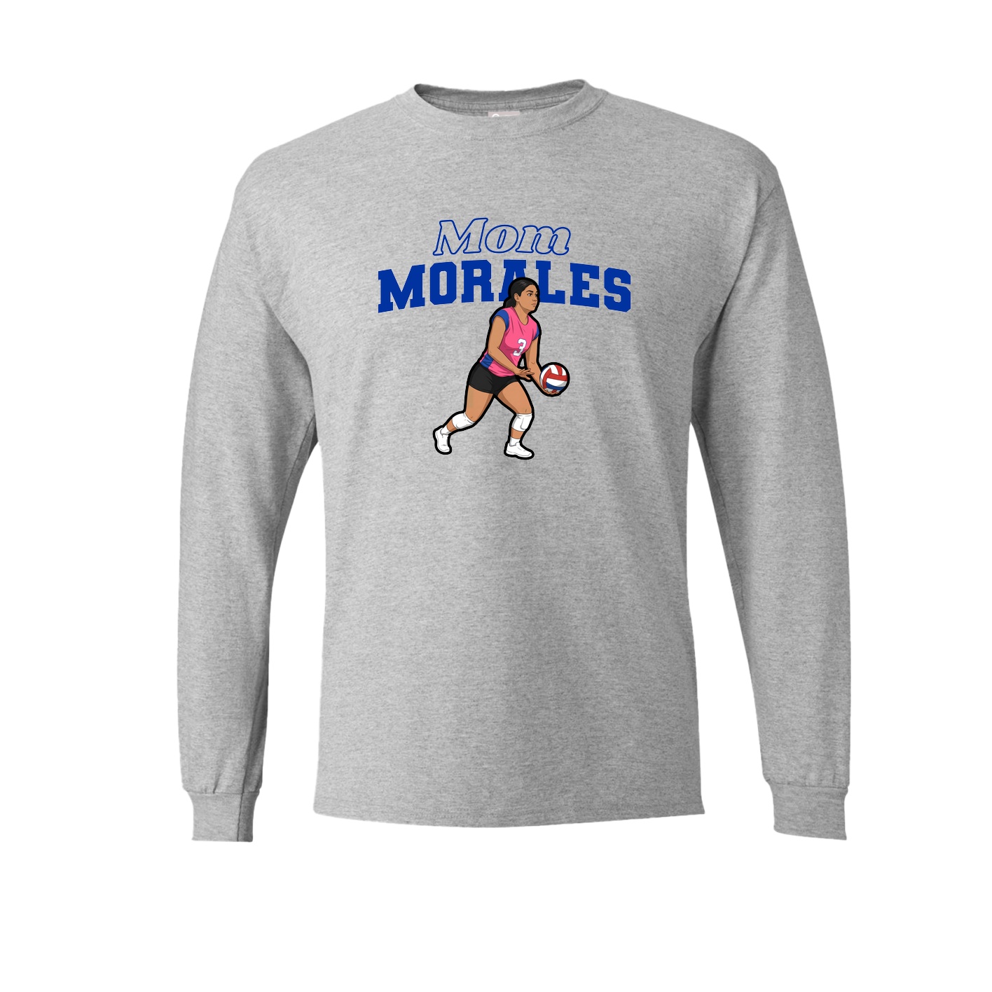 Long Sleeve Tee — Mothers Day Block in Grey