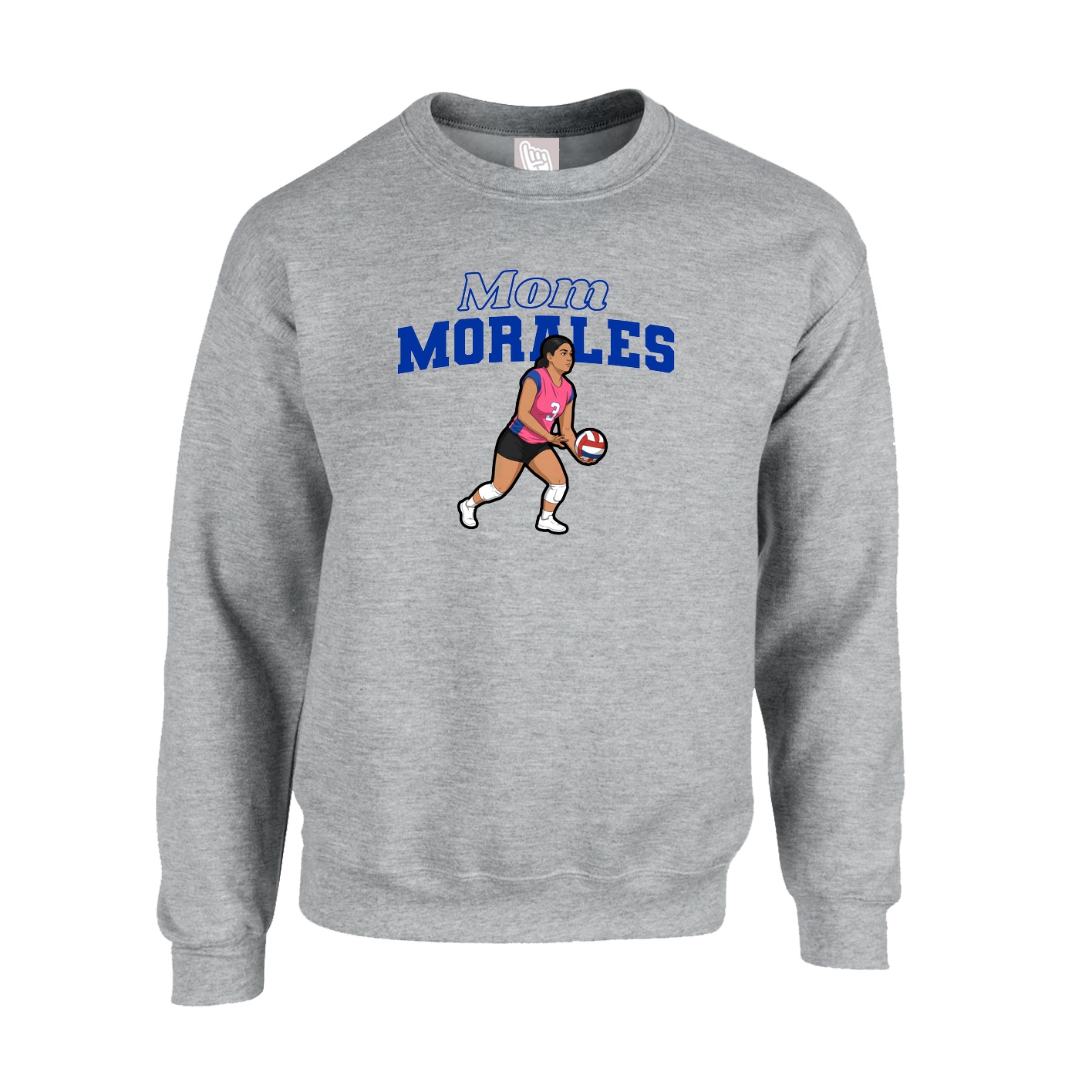 Fleece Crew — Mothers Day Block in Grey